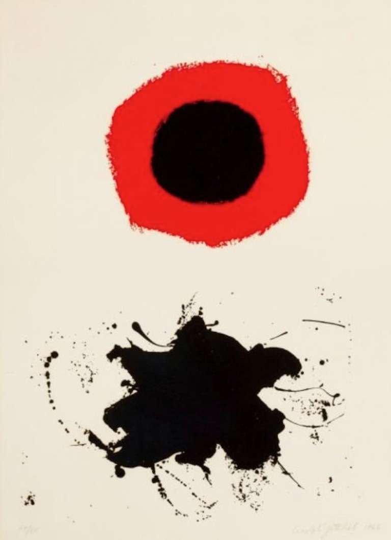 Red Halo, White Ground - Print by Adolph Gottlieb
