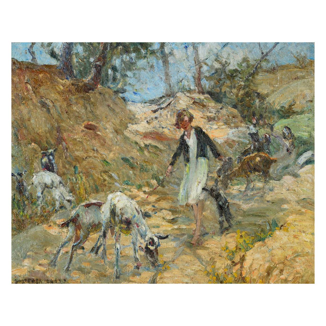 Dorothea Sharp Landscape Painting - “The Young Goatherd”