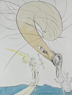 After 50 Years of Surrealism Freud with Snail Head Hand Signed