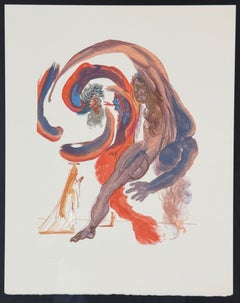 Salvador Dalí, Divina Commedia, Purgatorio, Canto 18, "Decomposizione", con cornice