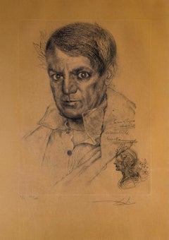 Porträt von Picasso (Ocker)
