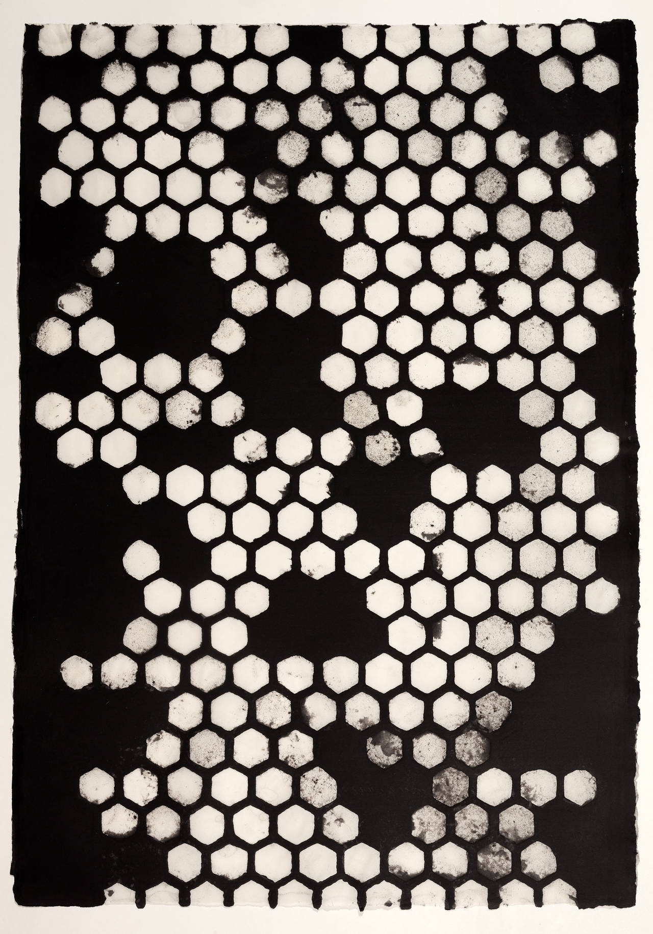 Hexagones noirs - Mixed Media Art de Teresa Cole