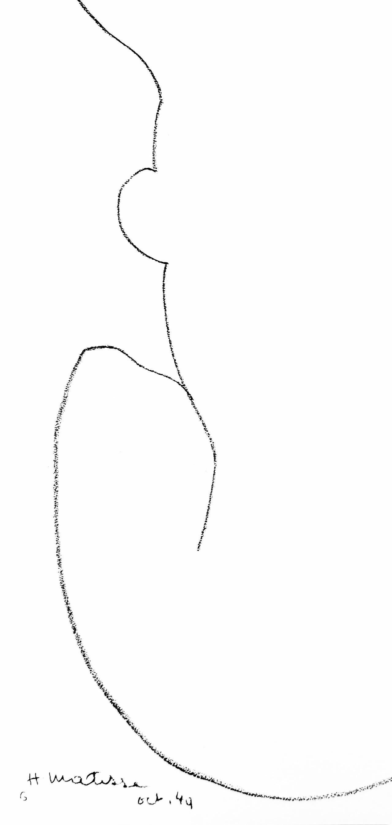 Matisse, Étude de figure, Derrière le miroir (d'après) - Gris Figurative Print par Henri Matisse