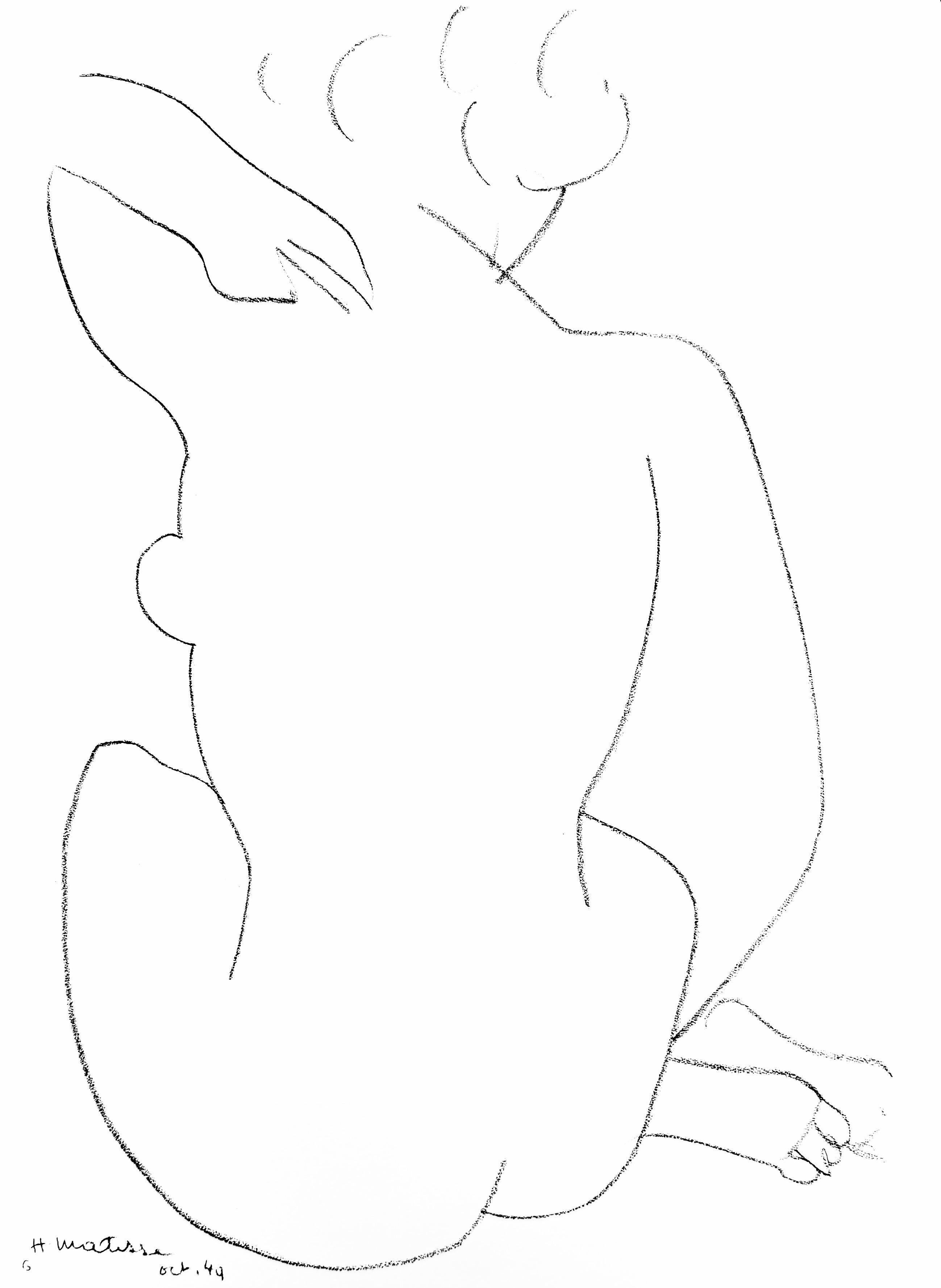 Figurative Print Henri Matisse - Matisse, Étude de figure, Derrière le miroir (d'après)