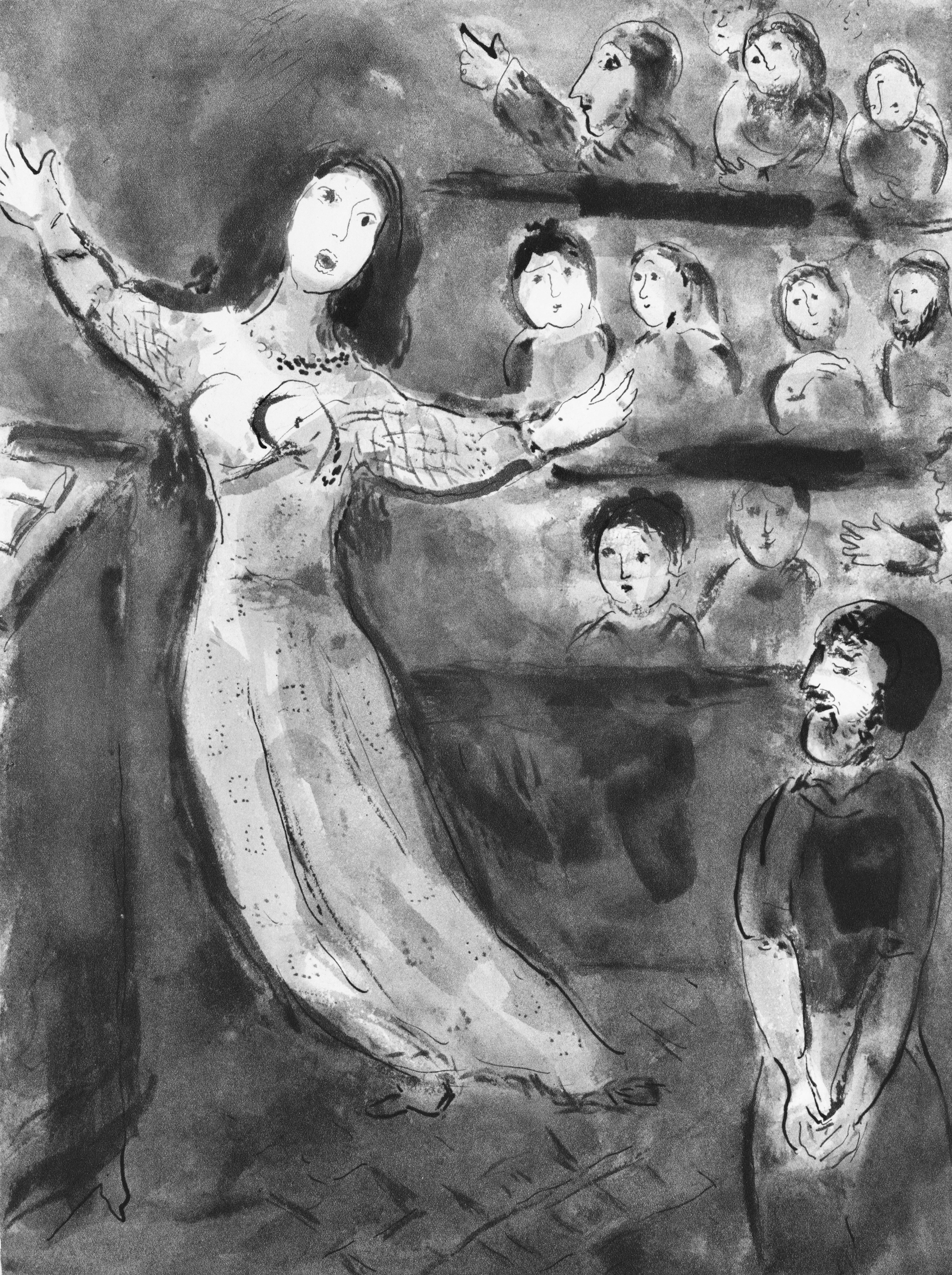 Abstract Print de Marc Chagall - Sans titre, Contes de Boccace, Verve: Revue Artistique et Littéraire