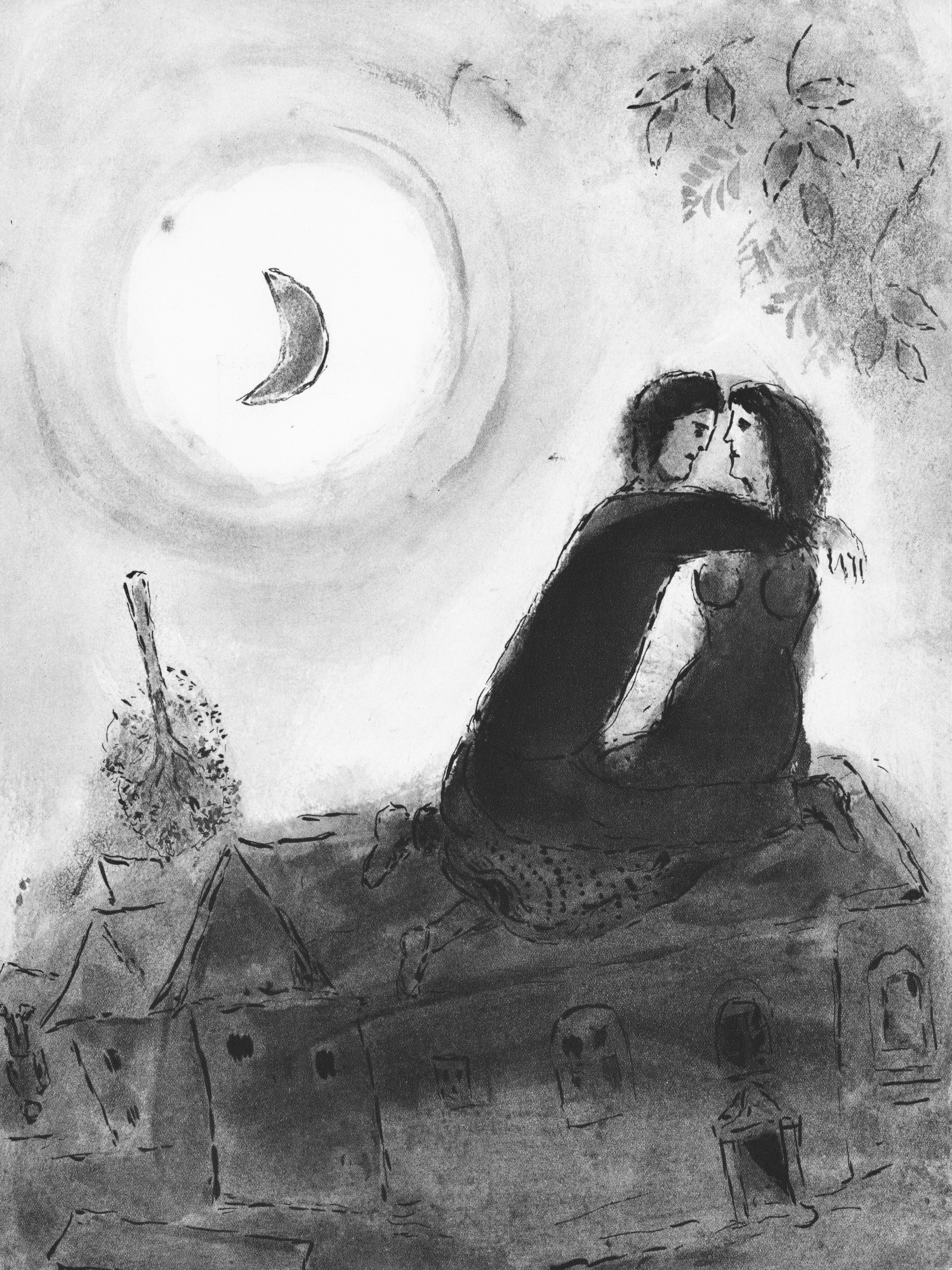 Marc Chagall, The Lovers under the Moon, from Tales of Boccaccio, 1950