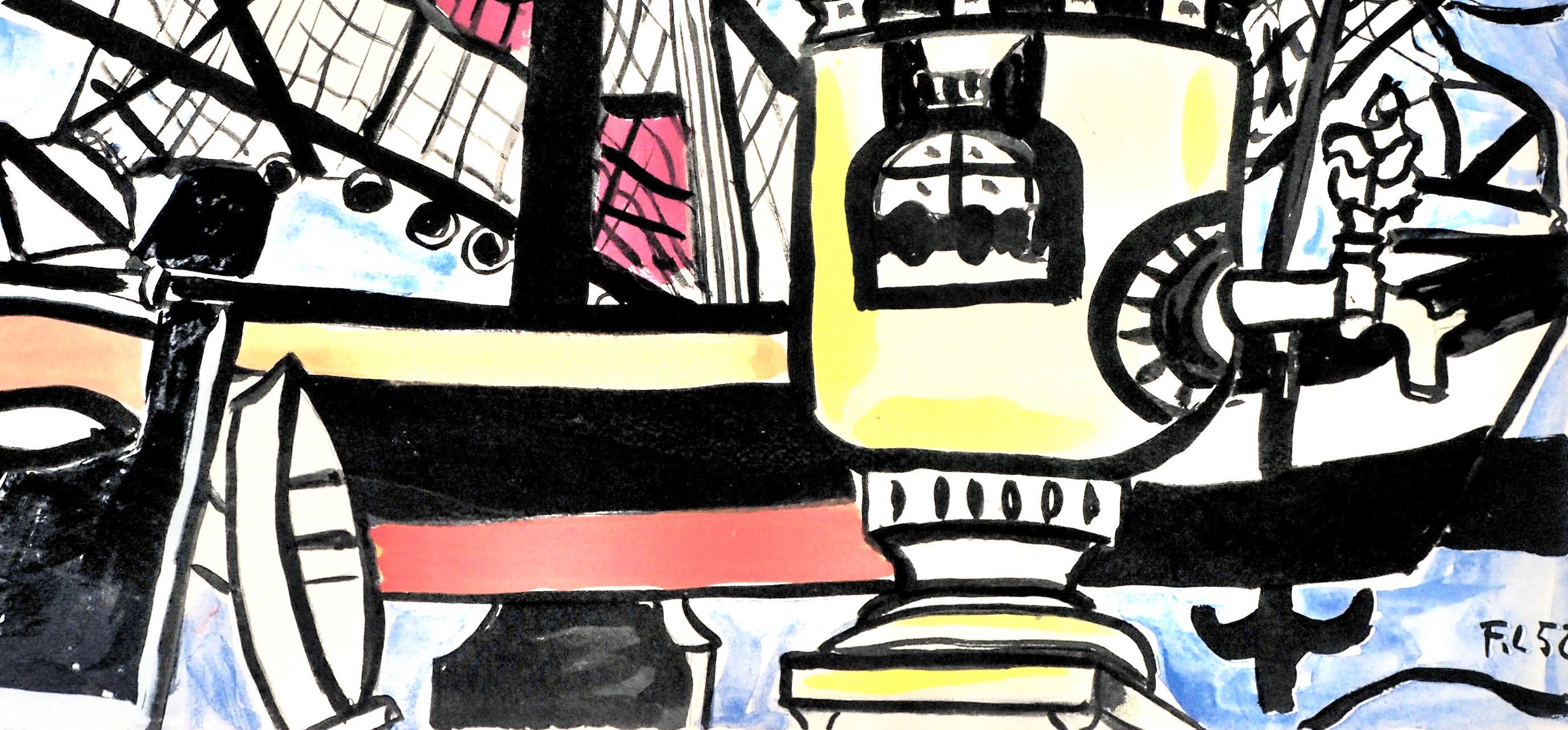 Fernand Leger, The Samovar, from Contrastes, 1959 (after) - Black Abstract Print by Fernand Léger