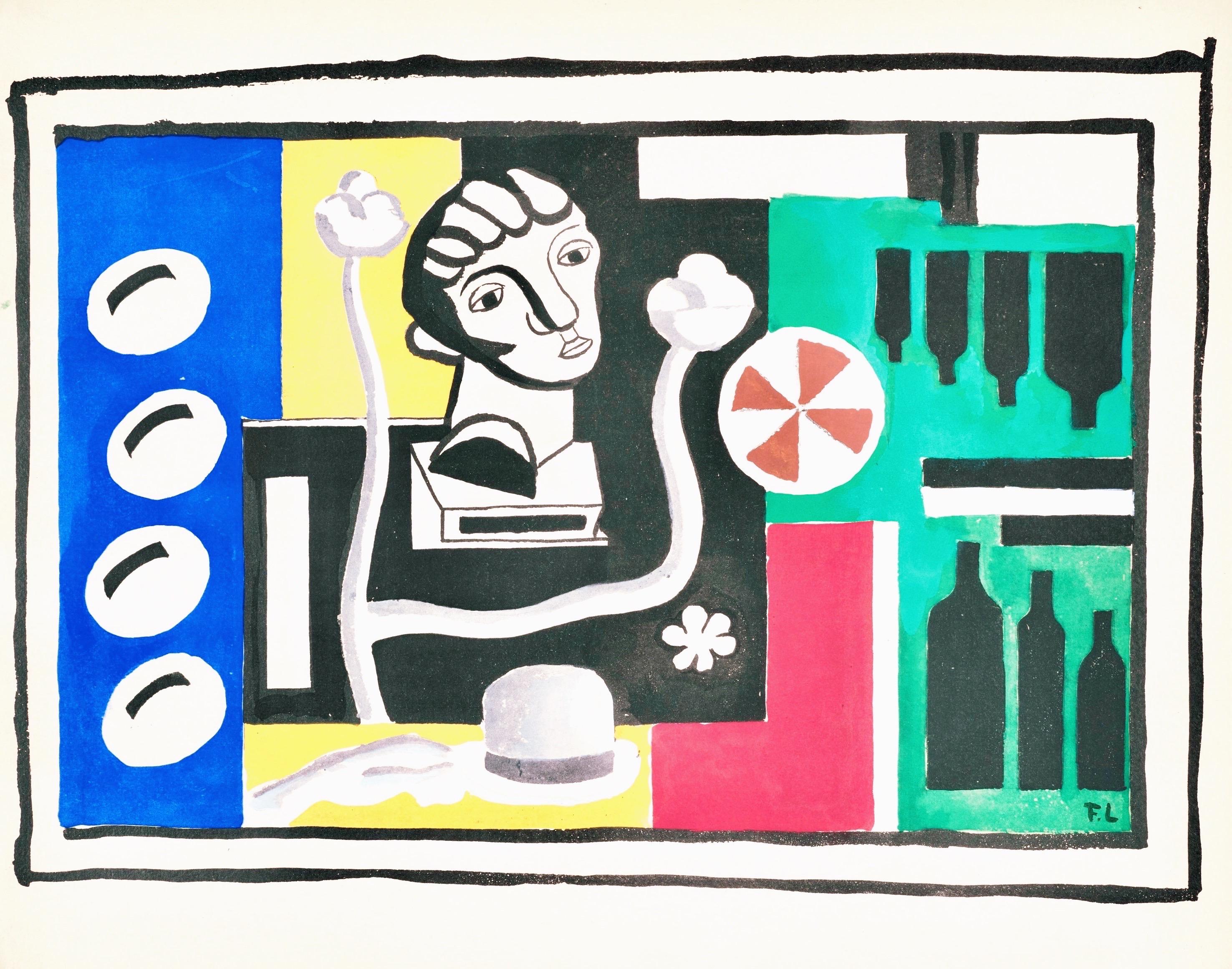 Fernand Léger Abstract Print - Fernand Leger, Still Life with Bust, from Contrastes, 1959 (after)