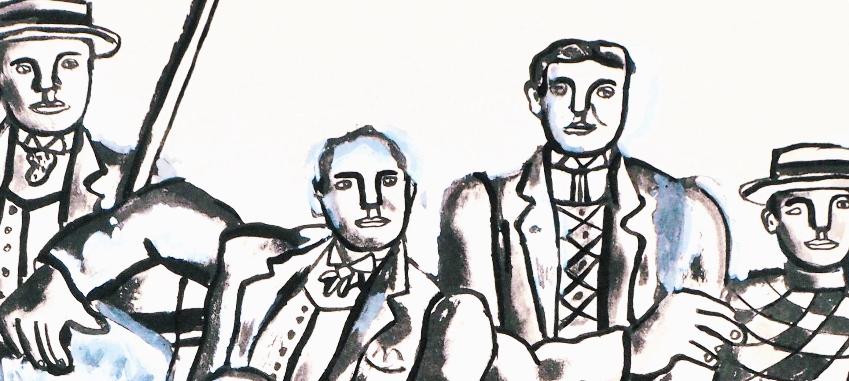 Fernand Leger, The Team at Rest, from Contrastes, 1959 (after) - Gray Abstract Print by Fernand Léger