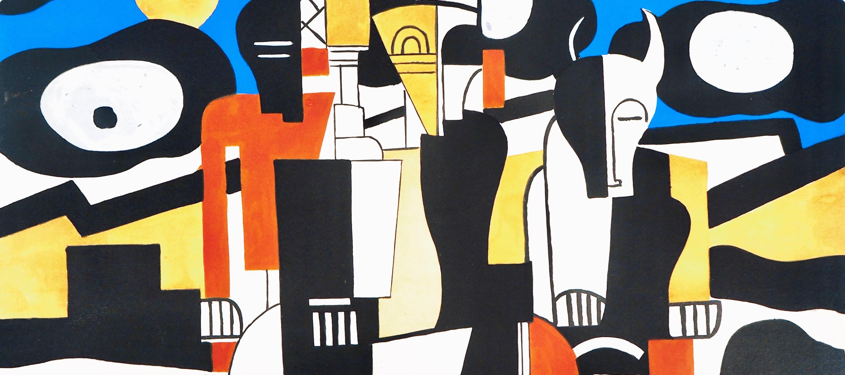 Fernand Leger, Maquette for The Creation of the World, Contrastes, 1959 (after) - Modern Print by Fernand Léger