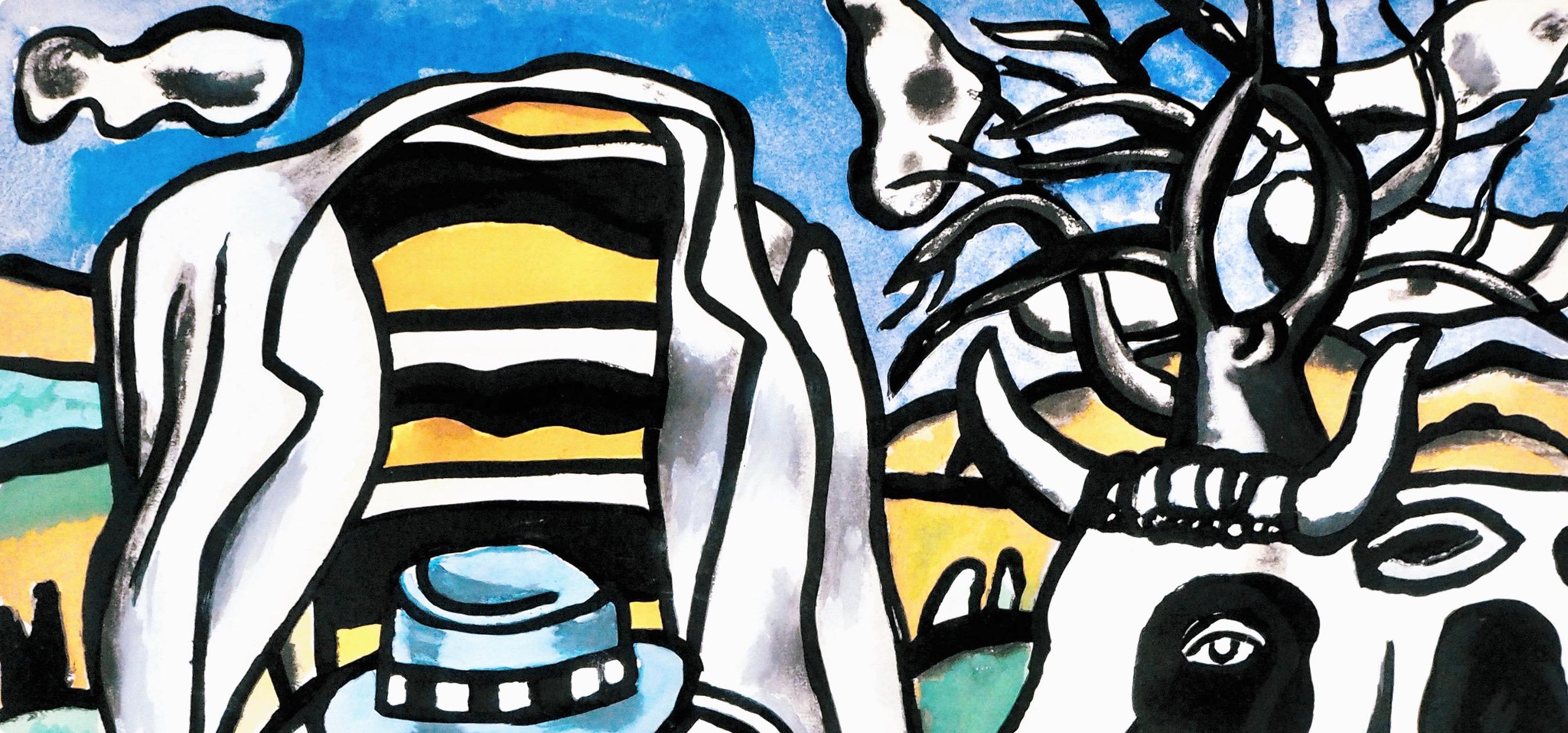 Fernand Leger, The Chair and the Cow, from Contrastes, 1959 (after) - Modern Print by Fernand Léger