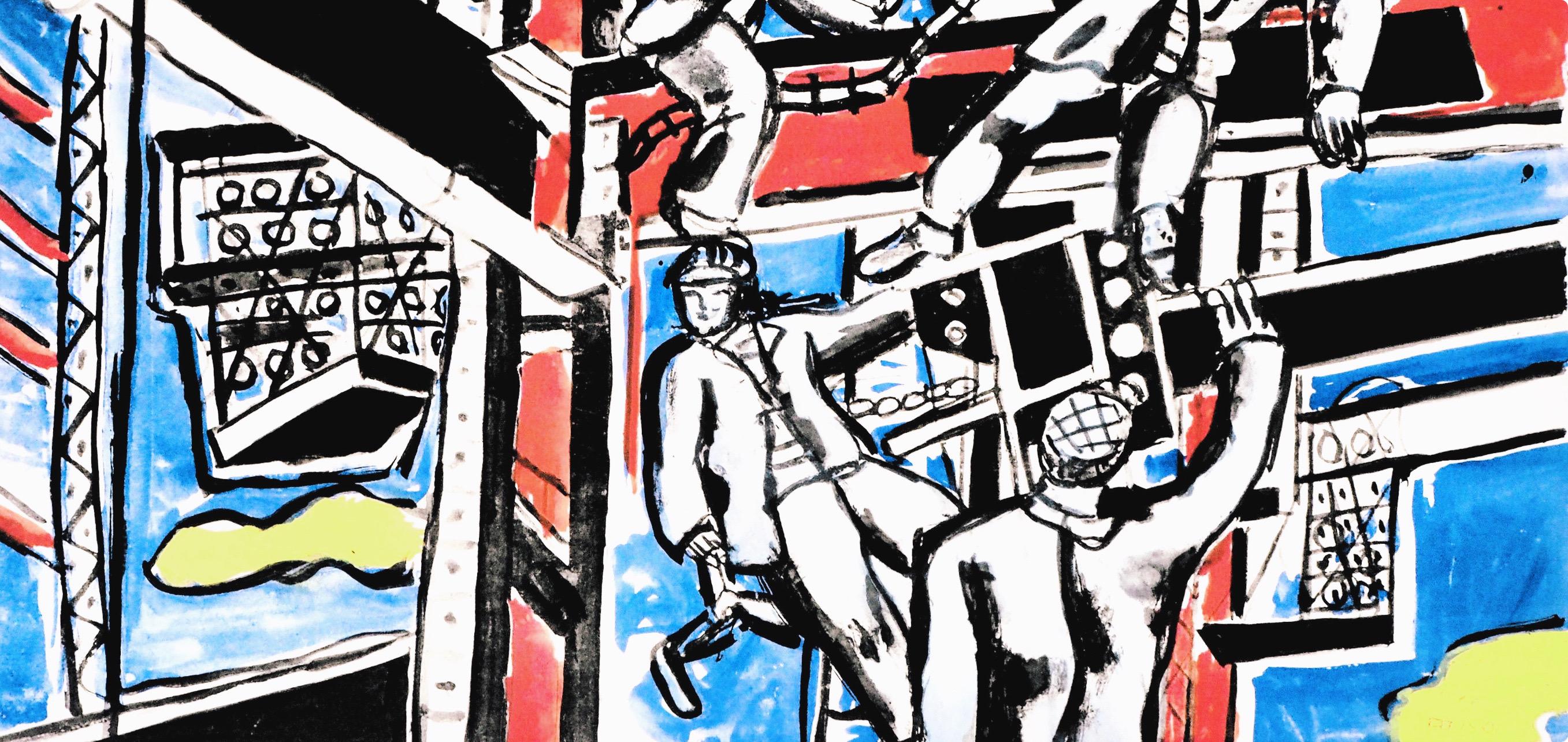 Fernand Leger, The Builders, from Contrastes, 1959 (after) - Modern Print by Fernand Léger