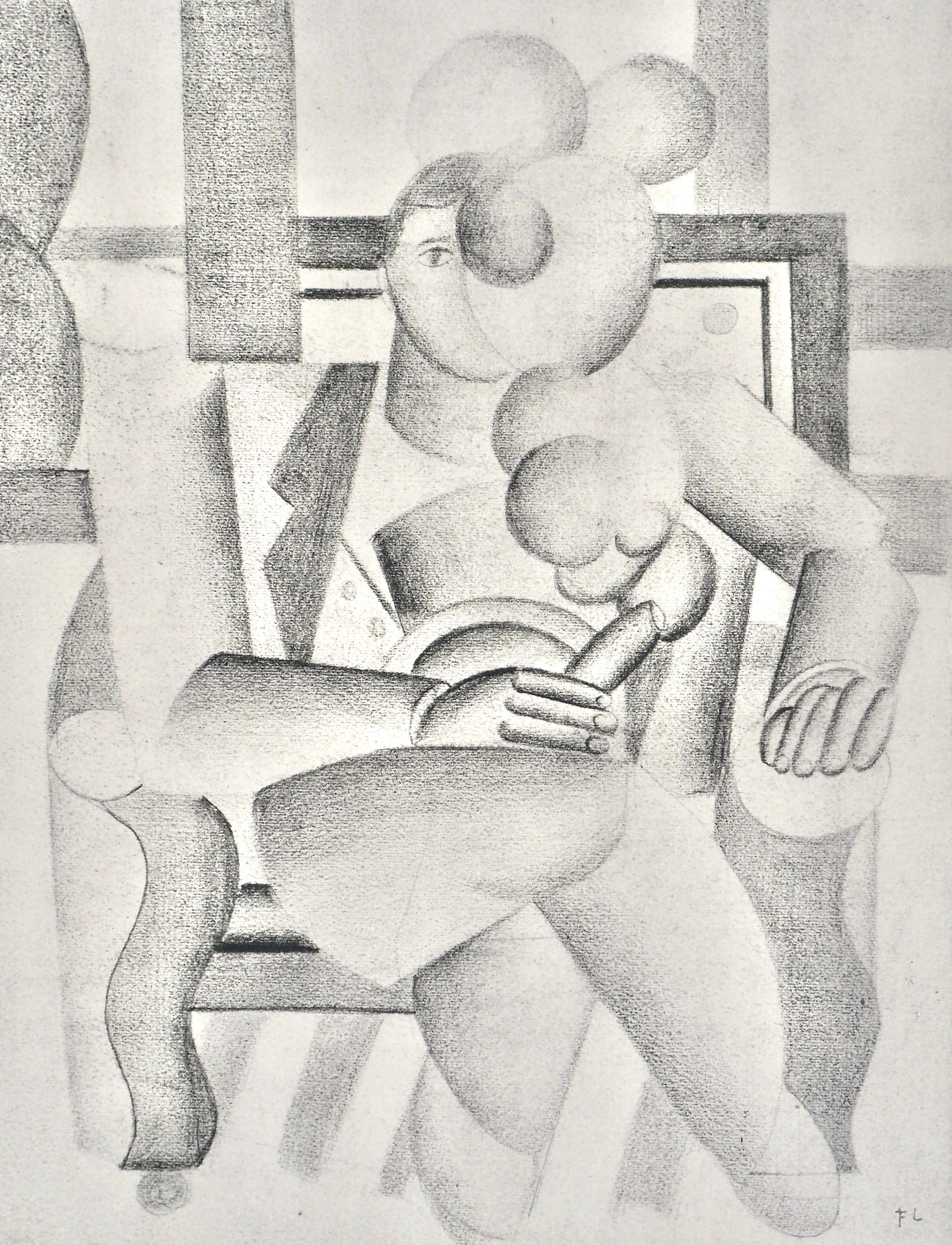 Abstract Print Fernand Léger - Léger, Composition, Contrastes (d'après)