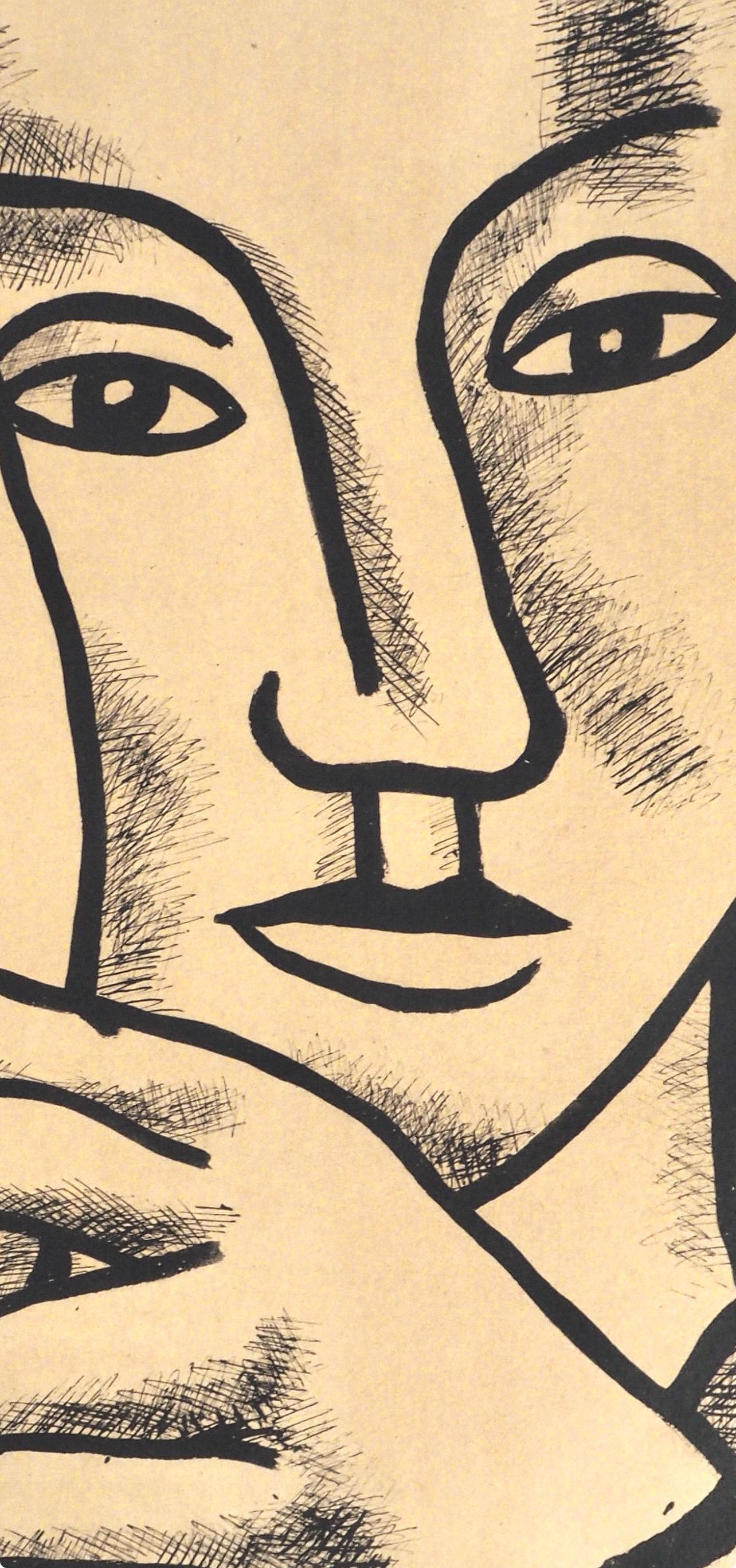 Fernand Leger, Portrait of Nadia, from Contrastes, 1959 (after) - Beige Abstract Print by Fernand Léger