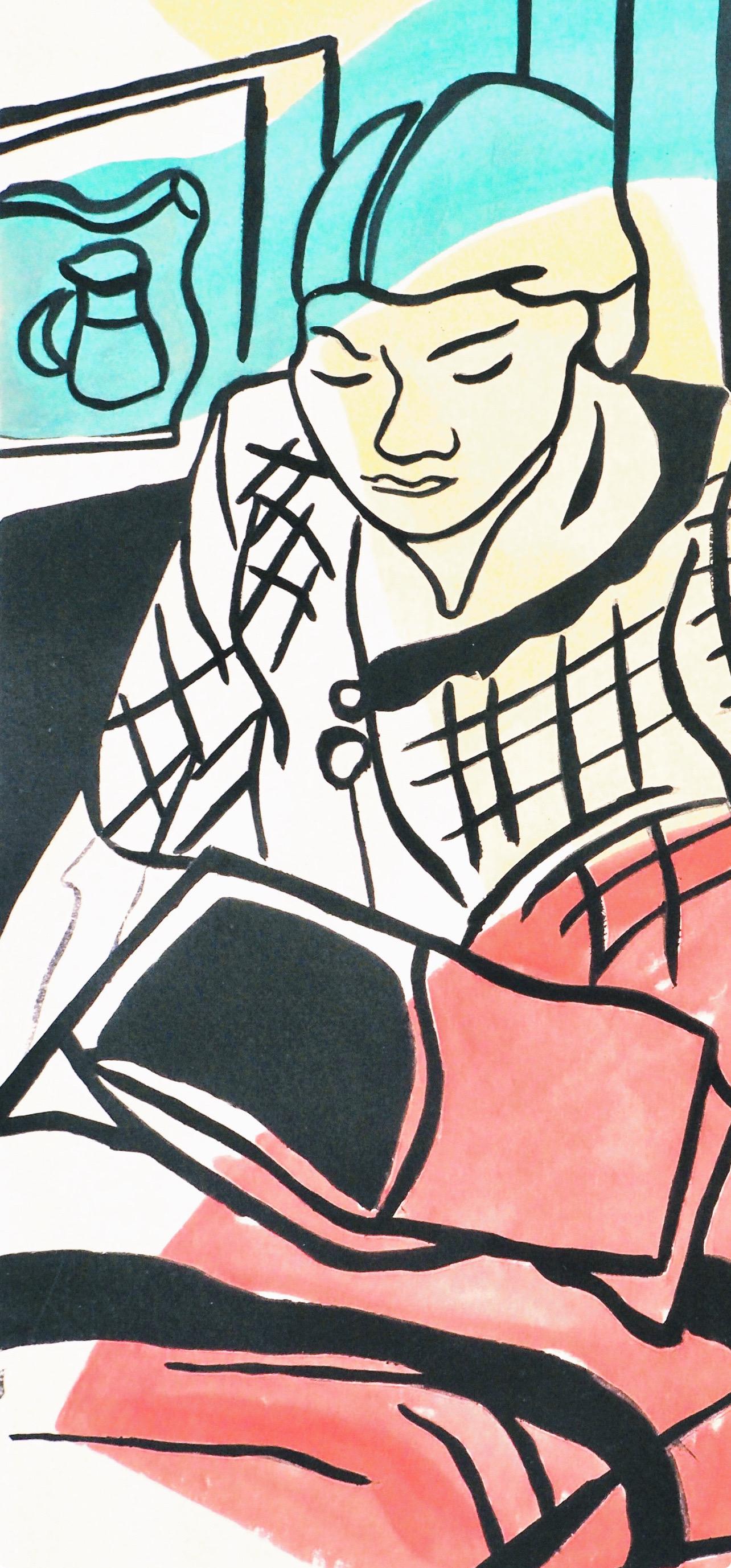 Fernand Leger, The Reading, from Contrastes, 1959 (after) - Modern Print by Fernand Léger