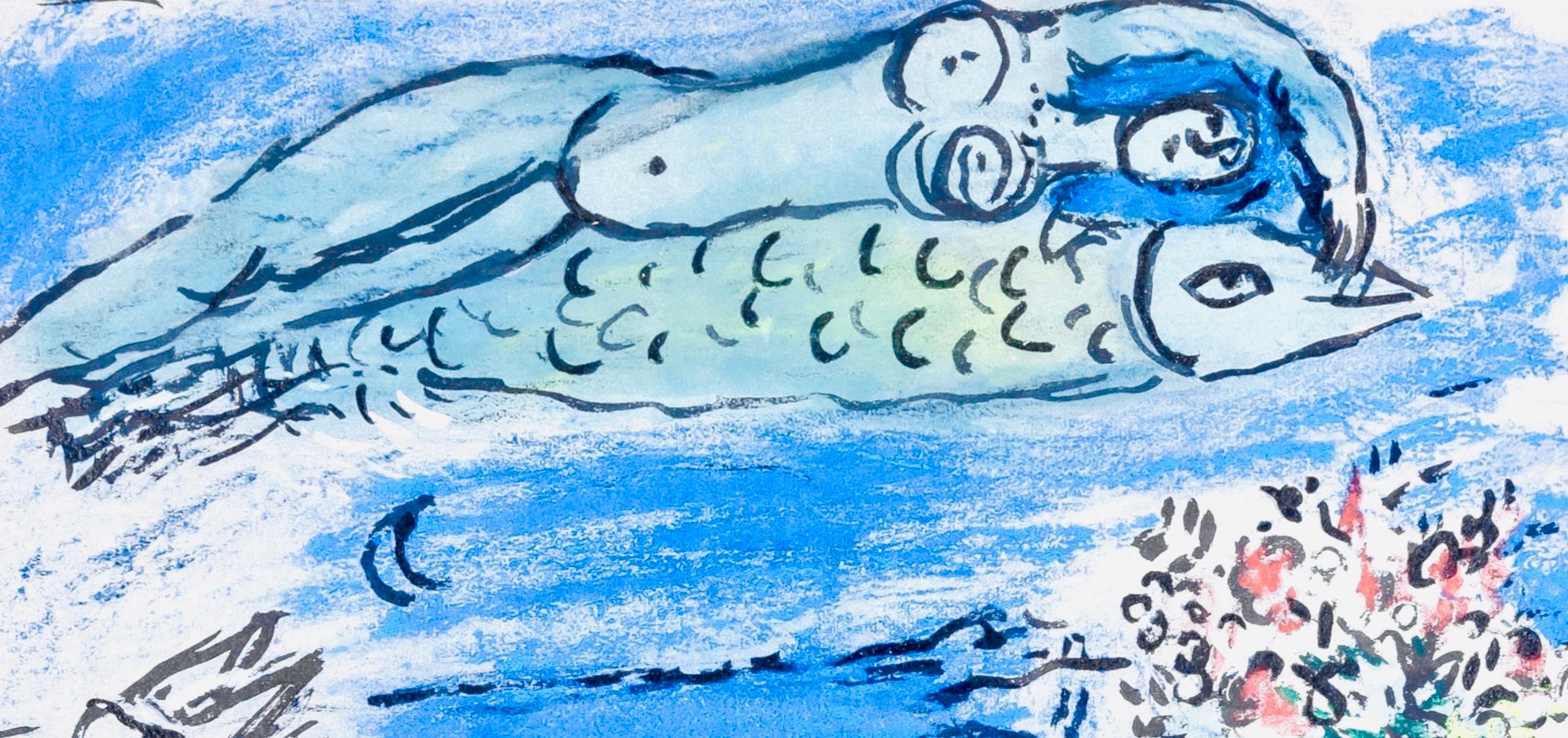 Marc Chagall, The Flying Fish, from Color of Love, 1958 (after) For Sale 2