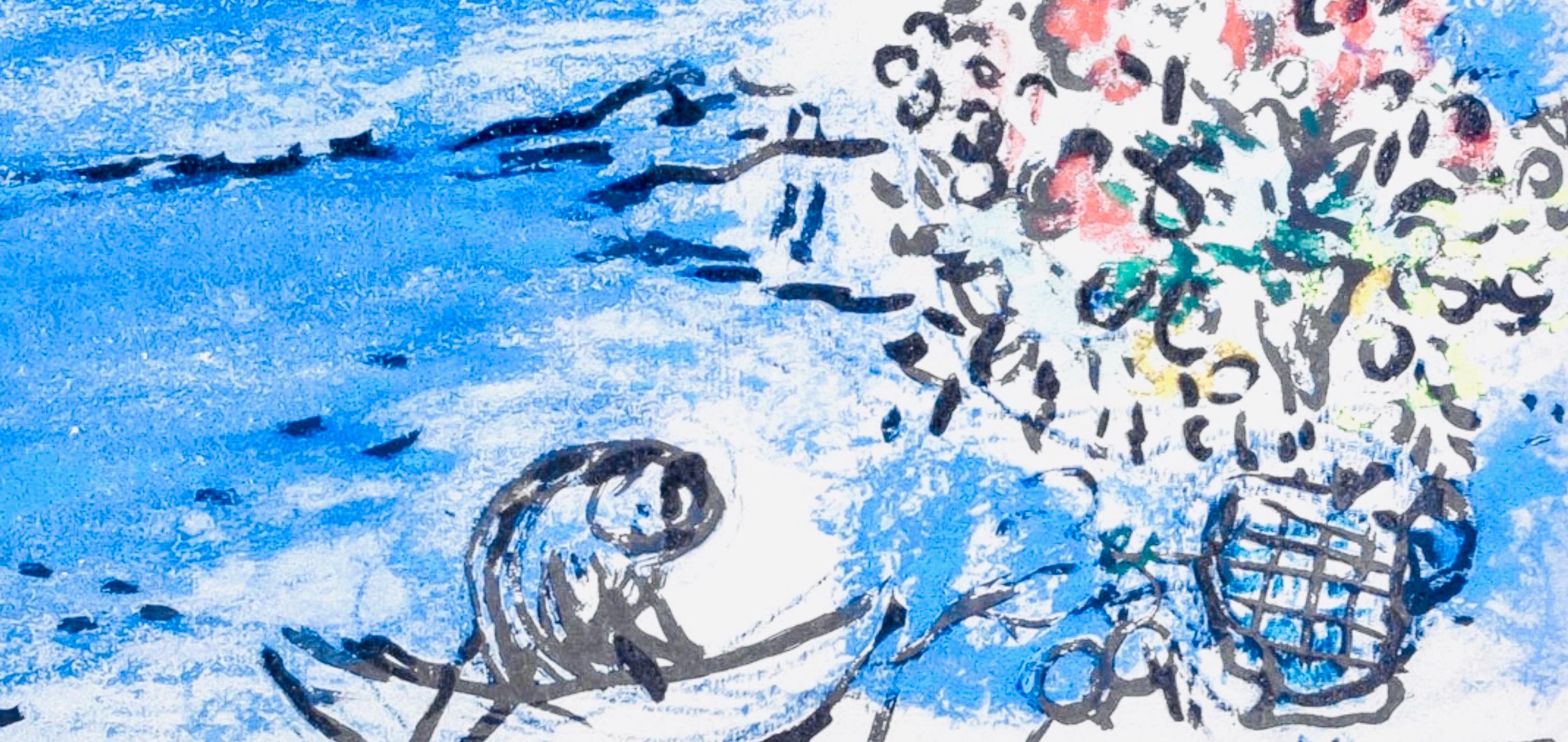 Marc Chagall, The Flying Fish, from Color of Love, 1958 (after) For Sale 1