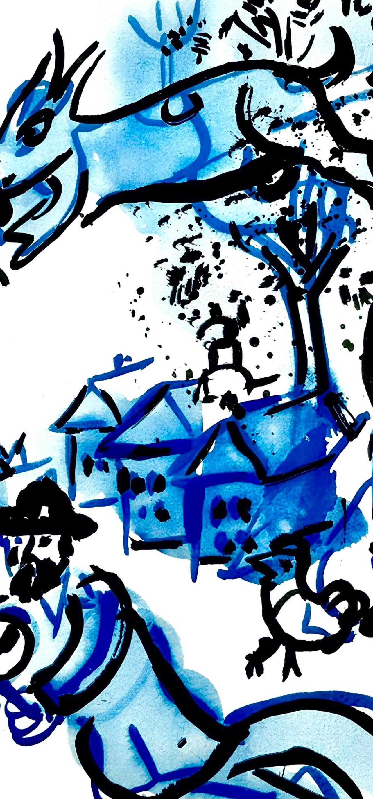 Marc Chagall, In the Village, from Color of Love, 1958 (after) For Sale 3