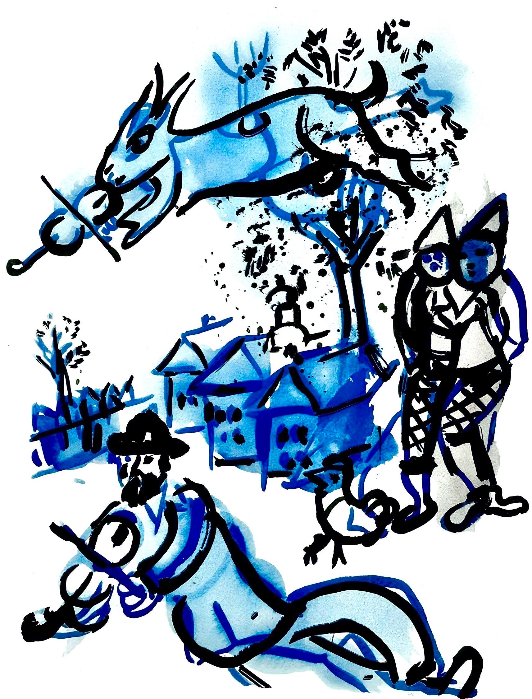 Marc Chagall, In the Village, from Color of Love, 1958 (after)