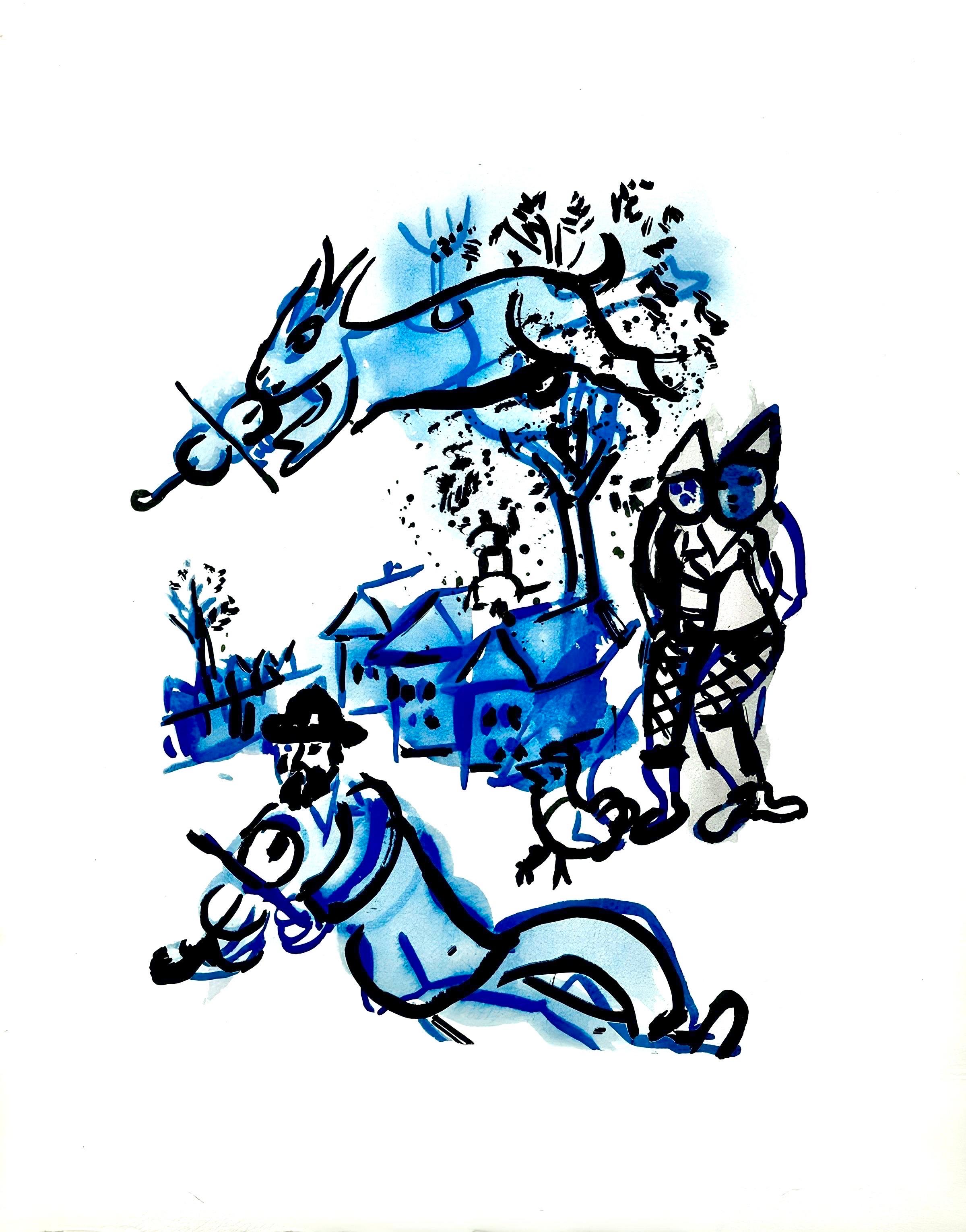 Marc Chagall, In the Village, from Color of Love, 1958 (after) For Sale 4