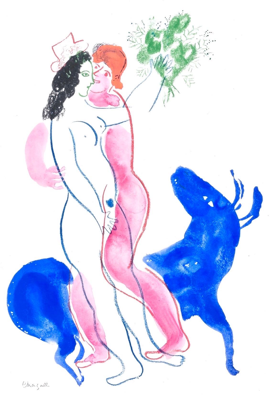 Marc Chagall, The Blue Beast, from Color of Love, 1958 (after)