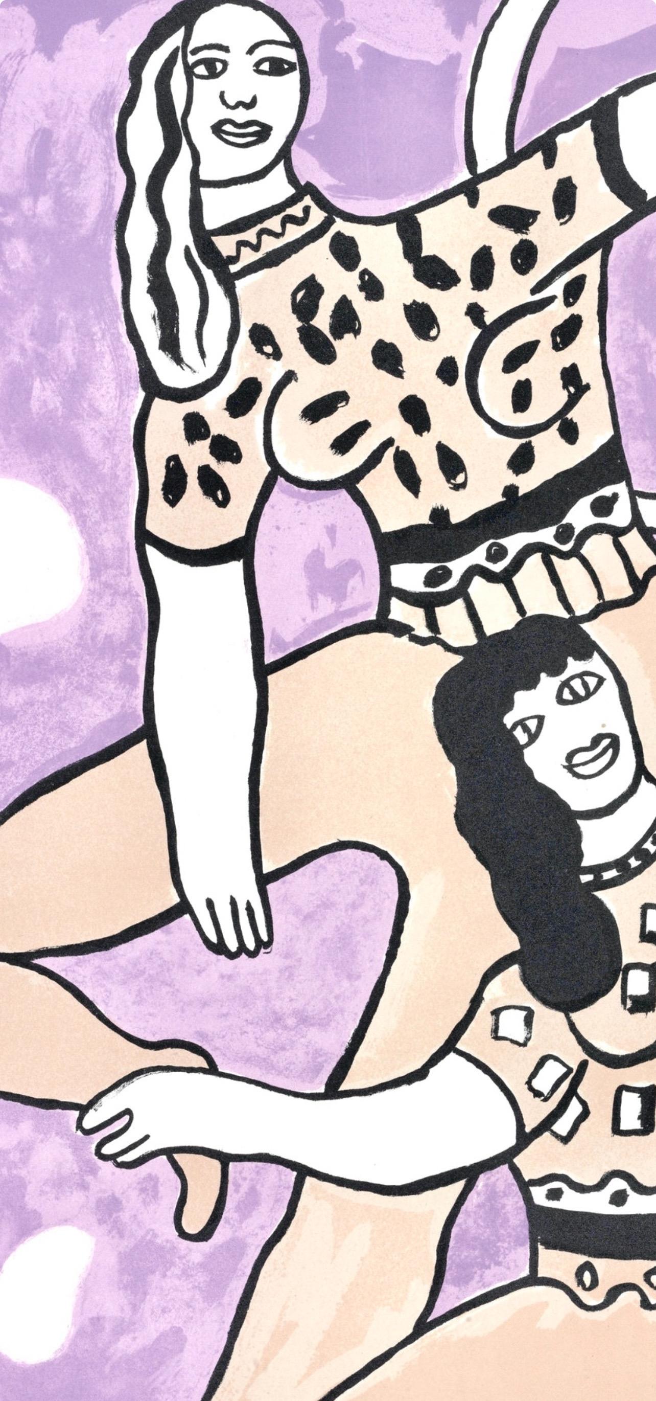 Fernand Leger, Plate 37, from Circus, 1950 - Beige Figurative Print by Fernand Léger