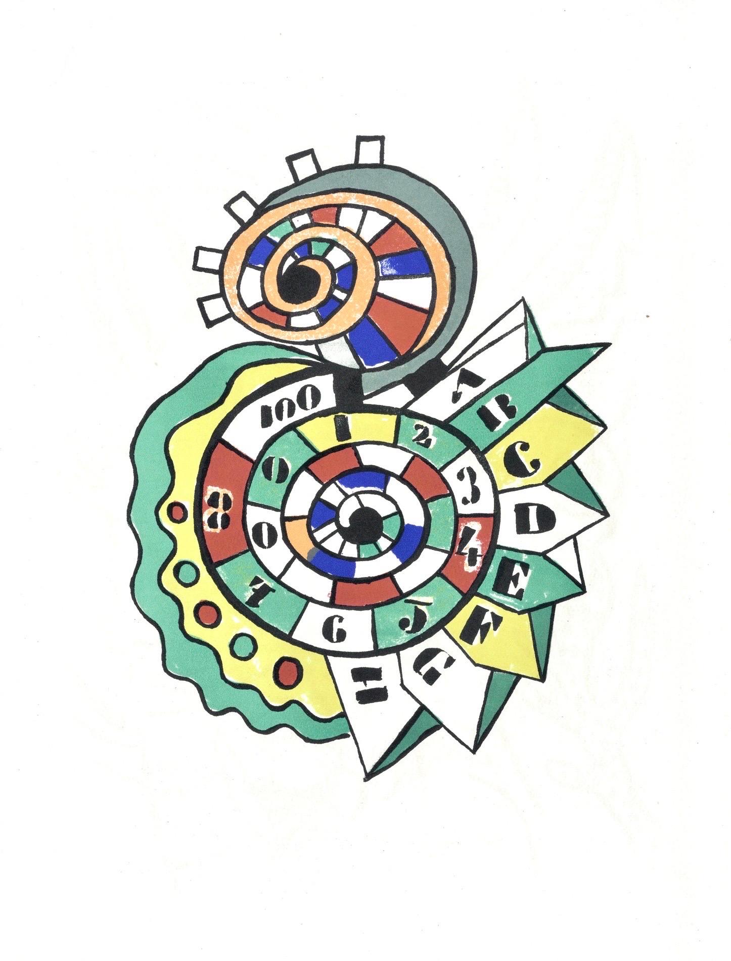 Fernand Léger Landscape Print - Fernand Leger, Plate 19, from Circus, 1950