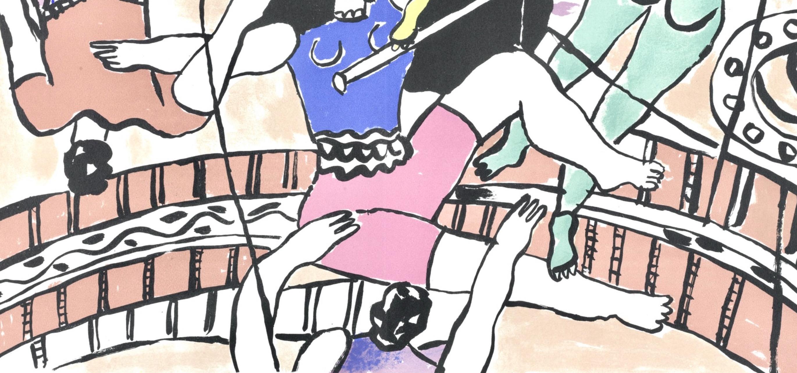 Fernand Leger, Plate 44-45, from Circus, 1950 - Beige Landscape Print by Fernand Léger