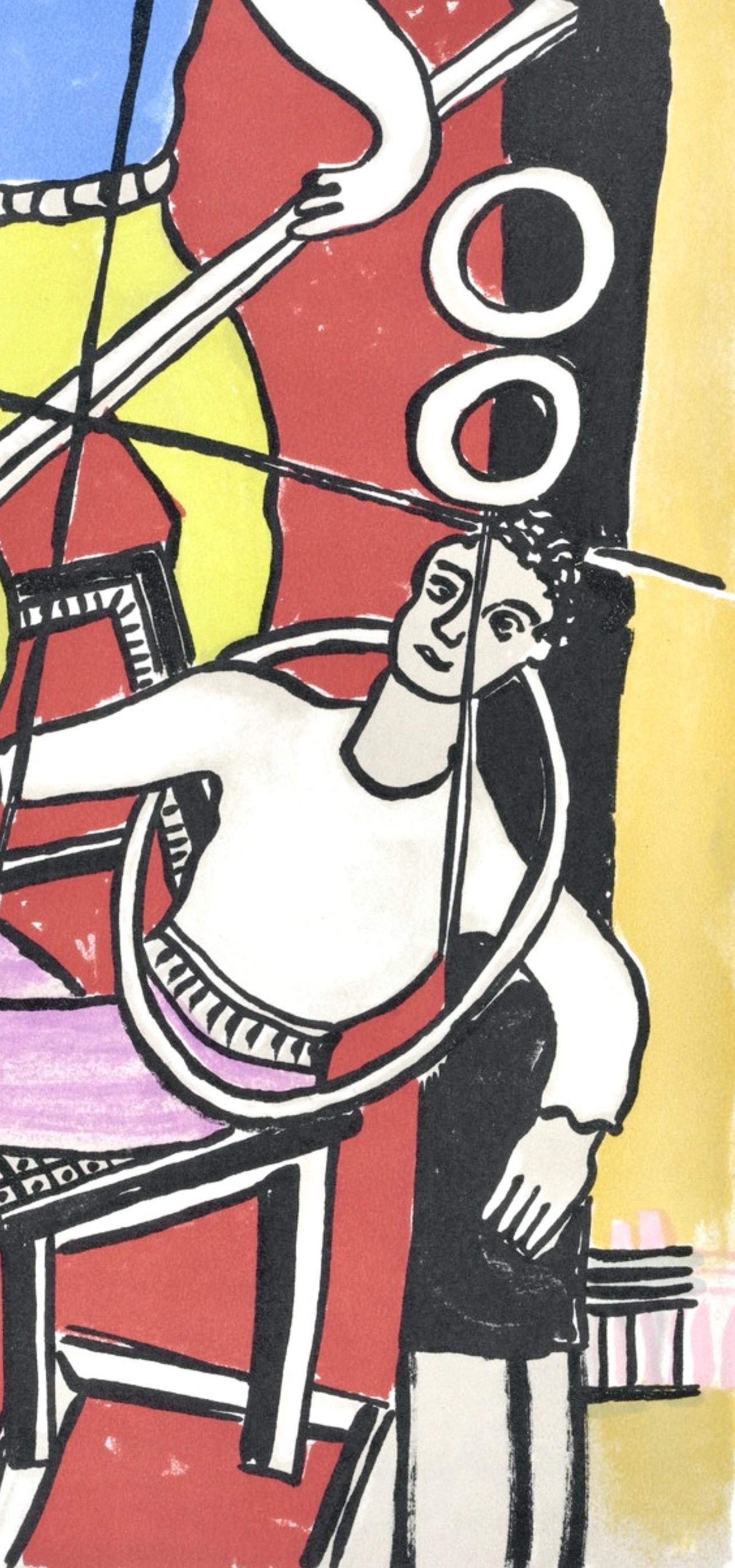 Fernand Leger, Plate 49, from Circus, 1950 - Beige Landscape Print by Fernand Léger