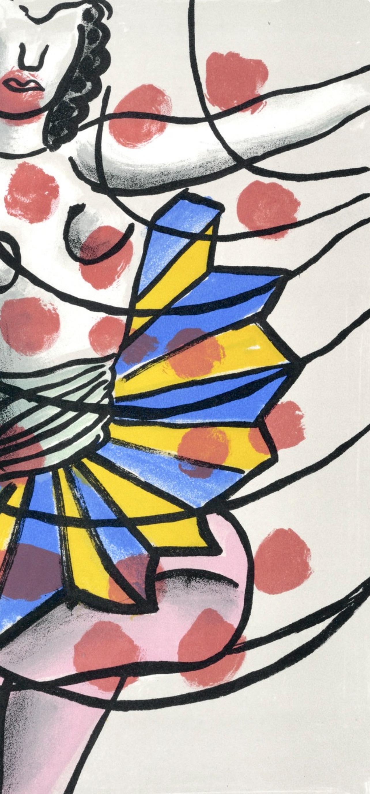 Fernand Leger, Plate 56, from Circus, 1950 - Beige Landscape Print by Fernand Léger