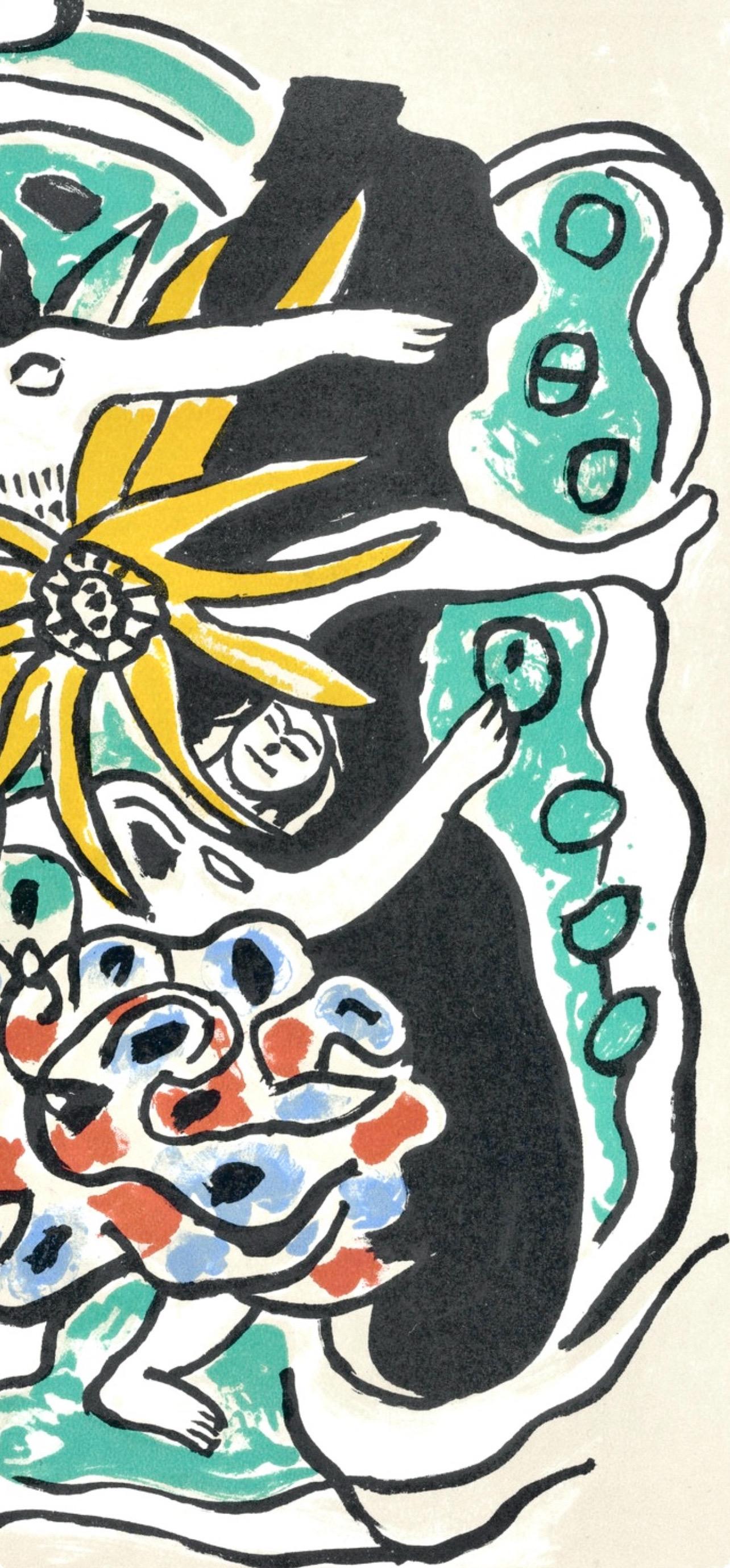 Fernand Leger, Plate 61, from Circus, 1950 - Beige Landscape Print by Fernand Léger