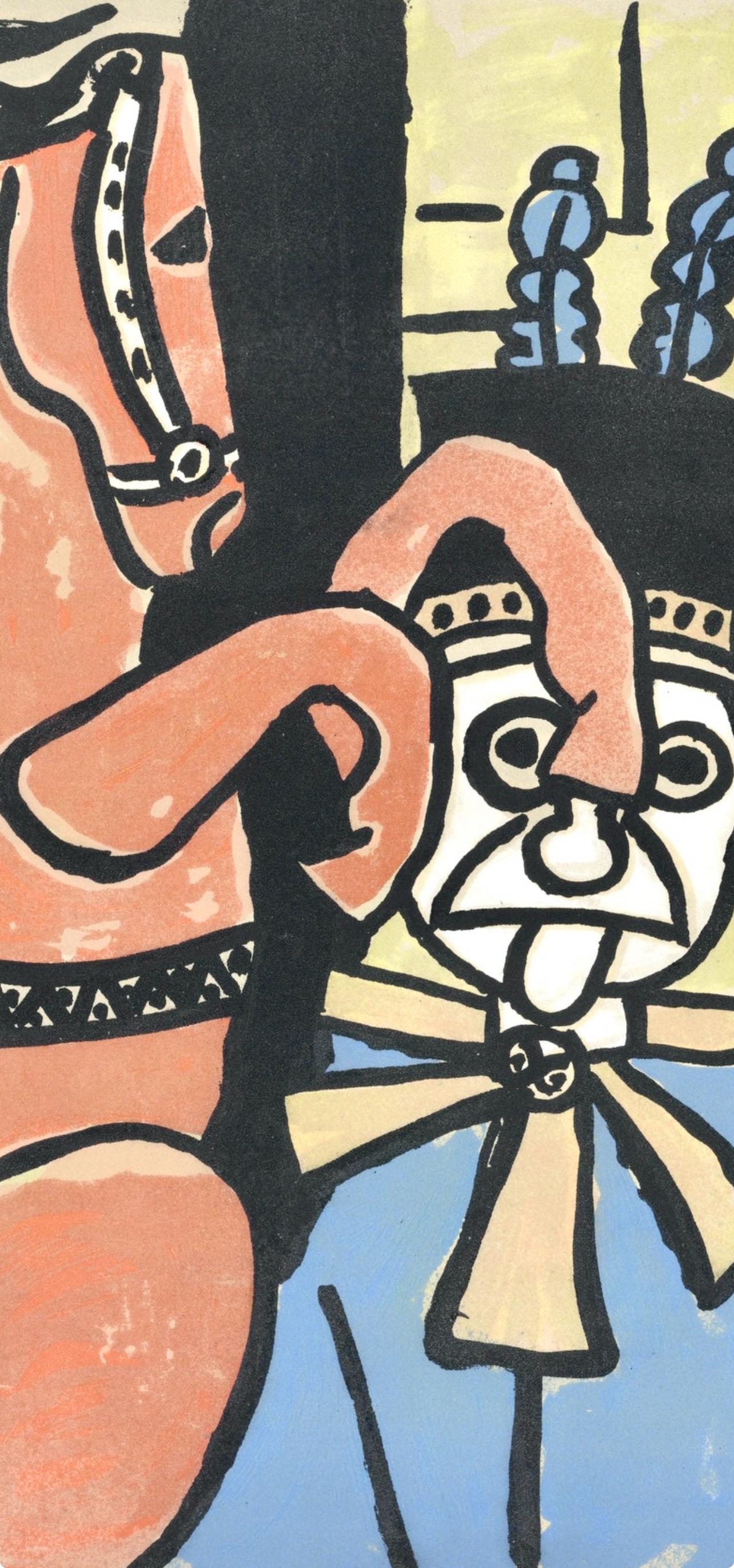 Fernand Leger, Plate 68, from Circus, 1950 - Beige Figurative Print by Fernand Léger
