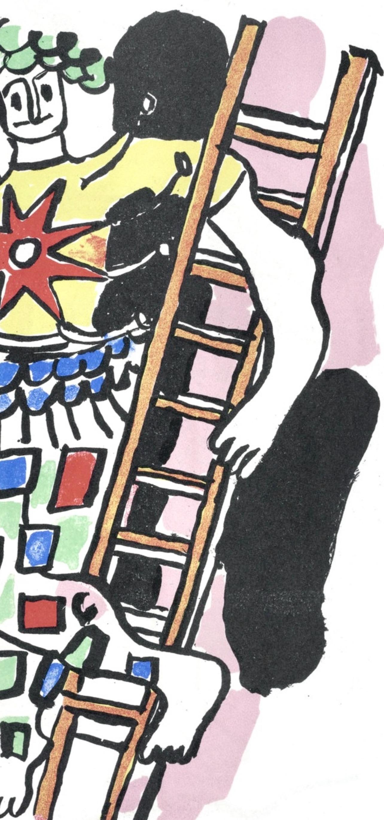 Fernand Leger, Plate 79, from Circus, 1950 - Beige Figurative Print by Fernand Léger