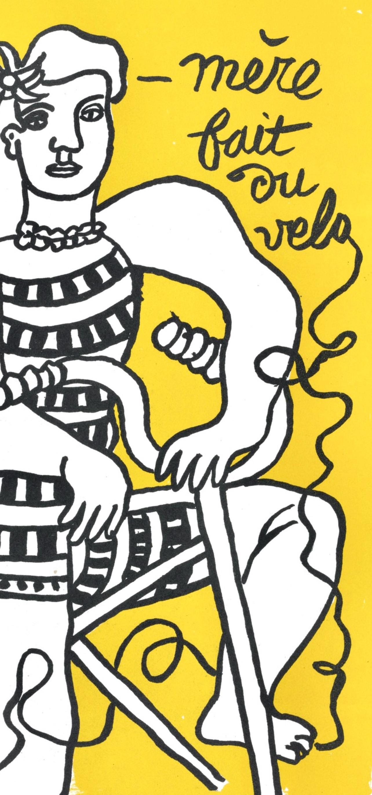 Fernand Leger, Plate 111, from Circus, 1950 - Yellow Landscape Print by Fernand Léger