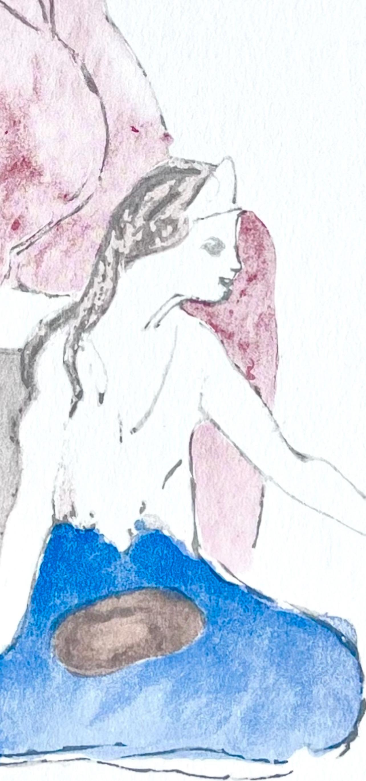 Picasso, Saltimbanque, Picasso : quinze dessins (d'après) - Gris Abstract Print par Pablo Picasso