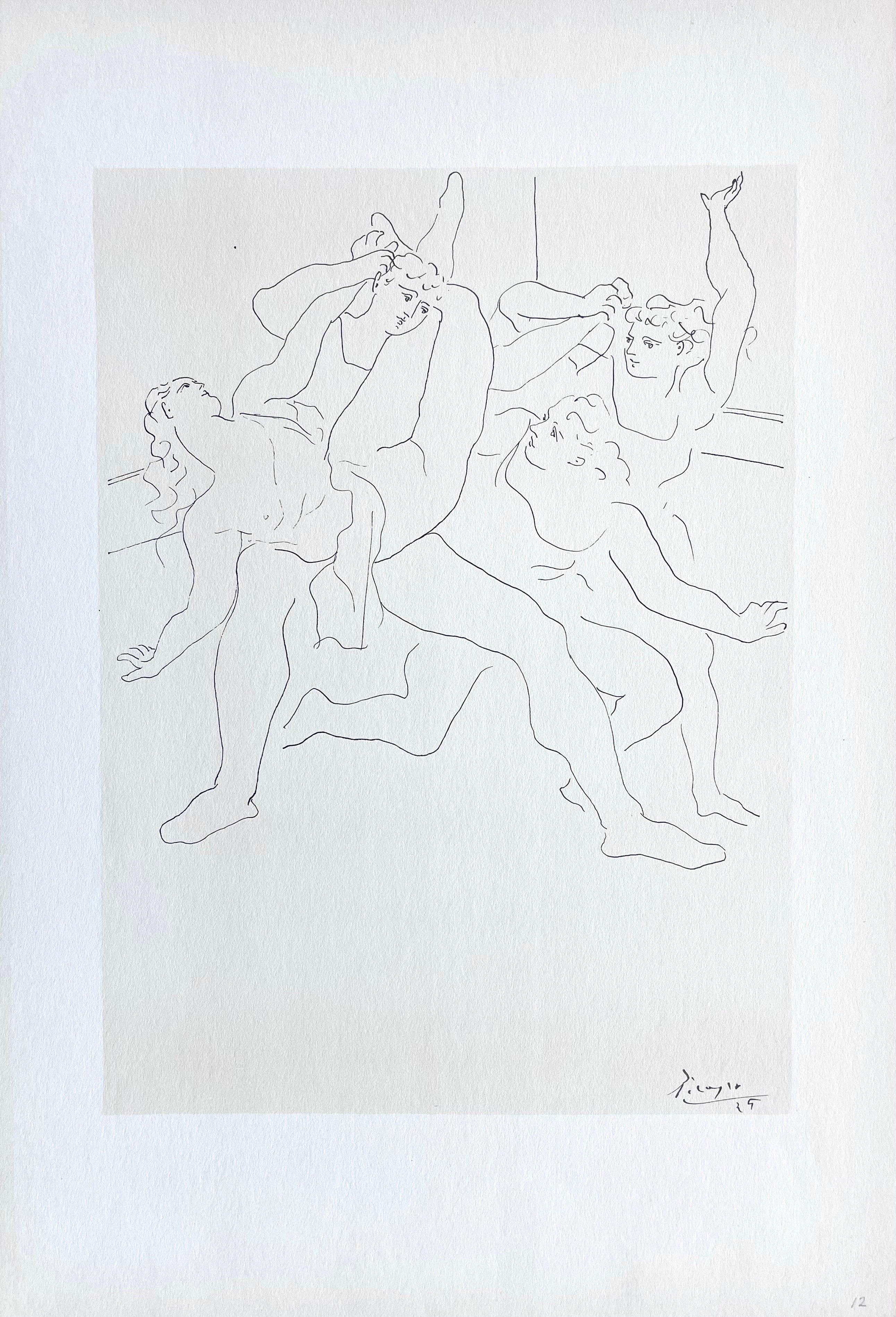 Lithographie et pochoir sur papier vélin. Non signé et non numéroté, tel que publié. Bon état. Notes : Extrait de l'in-folio Picasso : Fifteen Drawings, 1946. Publié par Pantheon Books, Inc., New York ; rendu et imprimé par Albert Carman, City