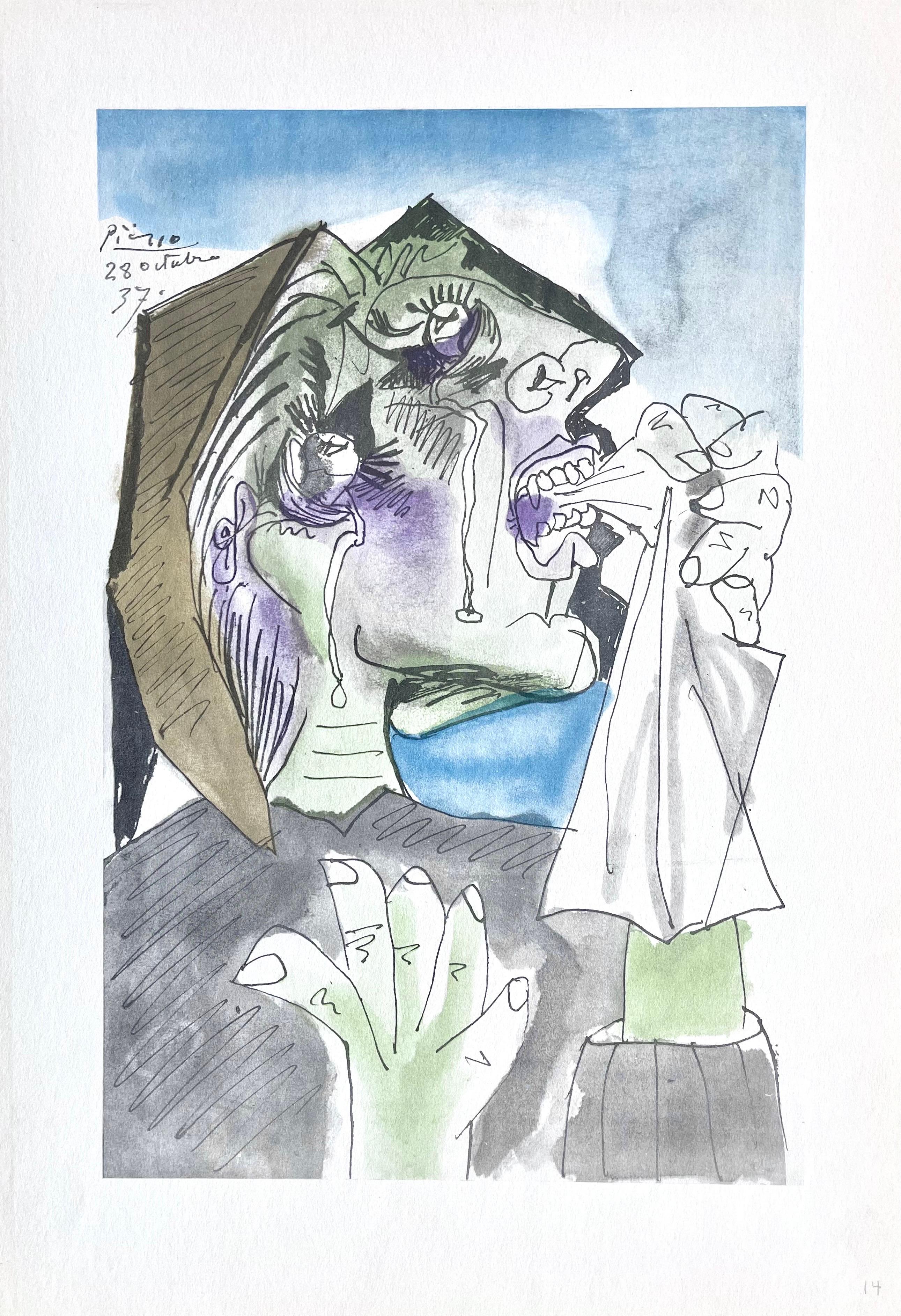 Lithographie et pochoir sur papier vélin. Non signé et non numéroté, tel que publié. Bon état. Notes : Extrait de l'in-folio Picasso : Fifteen Drawings, 1946. Publié par Pantheon Books, Inc., New York ; rendu et imprimé par Albert Carman, City