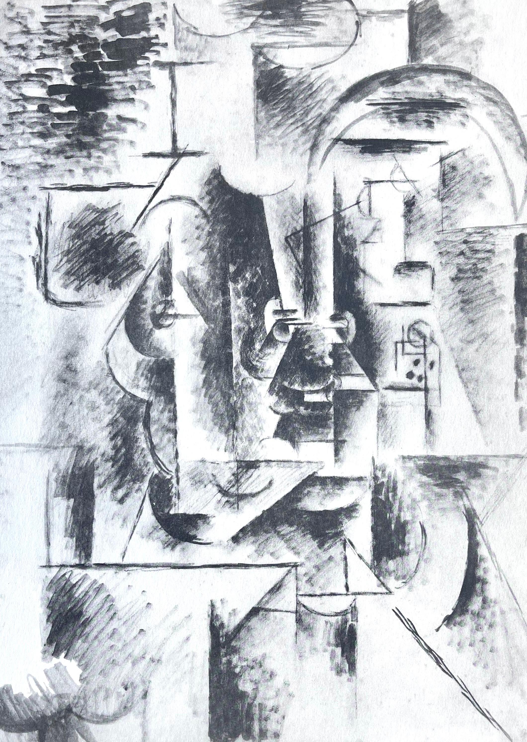 Figurative Print Pablo Picasso - Picasso, Man with Pipe, Picasso : quinze dessins (après)