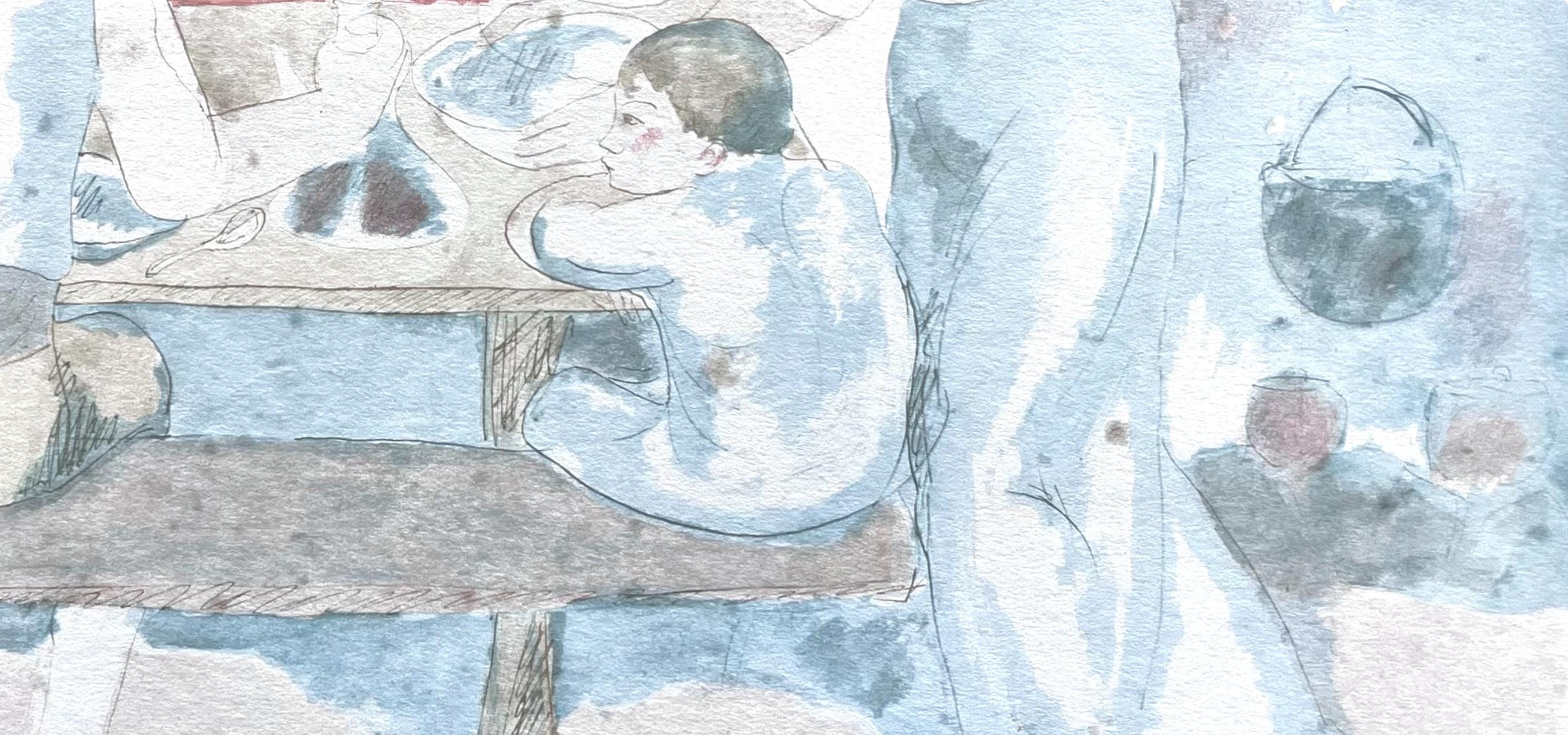 Pablo Picasso, Family at Supper, from Fifteen Drawings, 1946 (after) For Sale 3