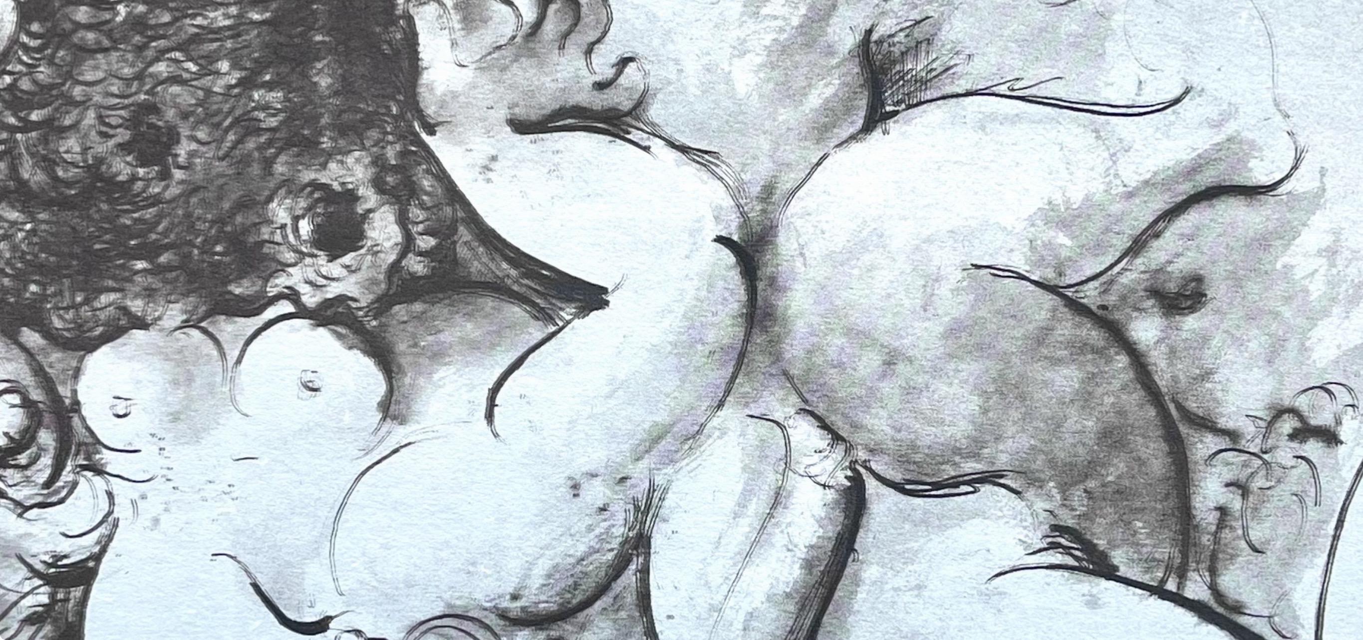 Picasso, Minotaur, Picasso : quinze dessins (après) - Gris Abstract Print par Pablo Picasso