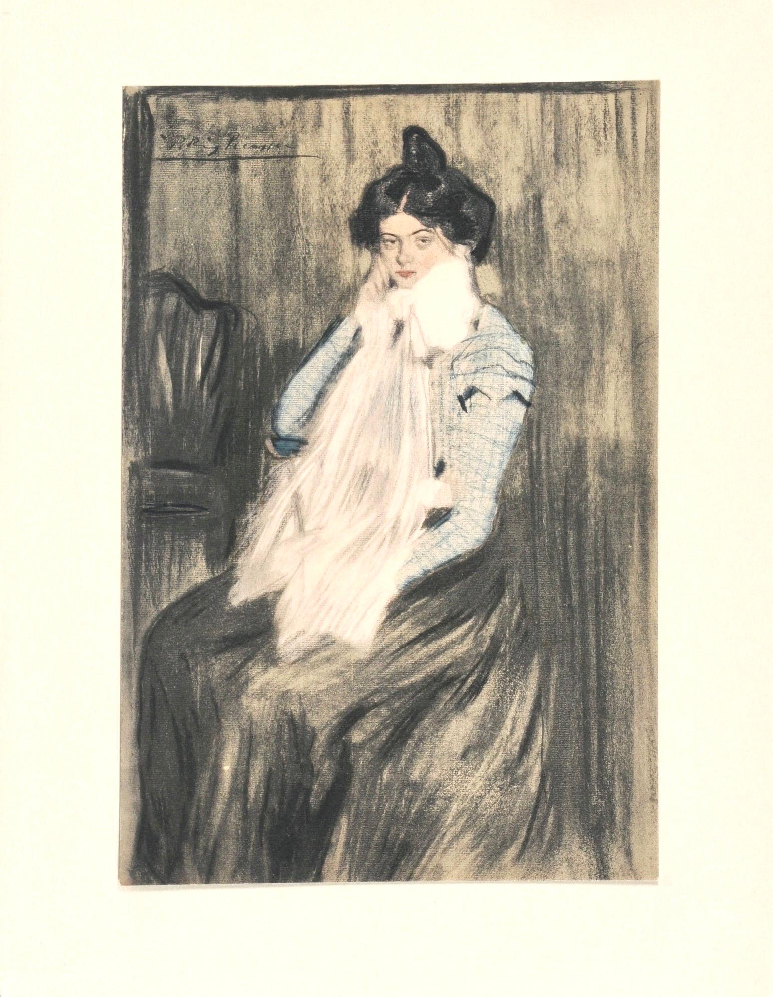 Lithographie und Schablone mit Gouache und Pastellfarben auf Vélin de Rives-Papier, mit Scharnier auf Vélin de Rives-Trägerblatt, wie ausgegeben. Beschriftung: in der Platte signiert und nicht nummeriert, wie ausgegeben. Guter Zustand. Anmerkungen: