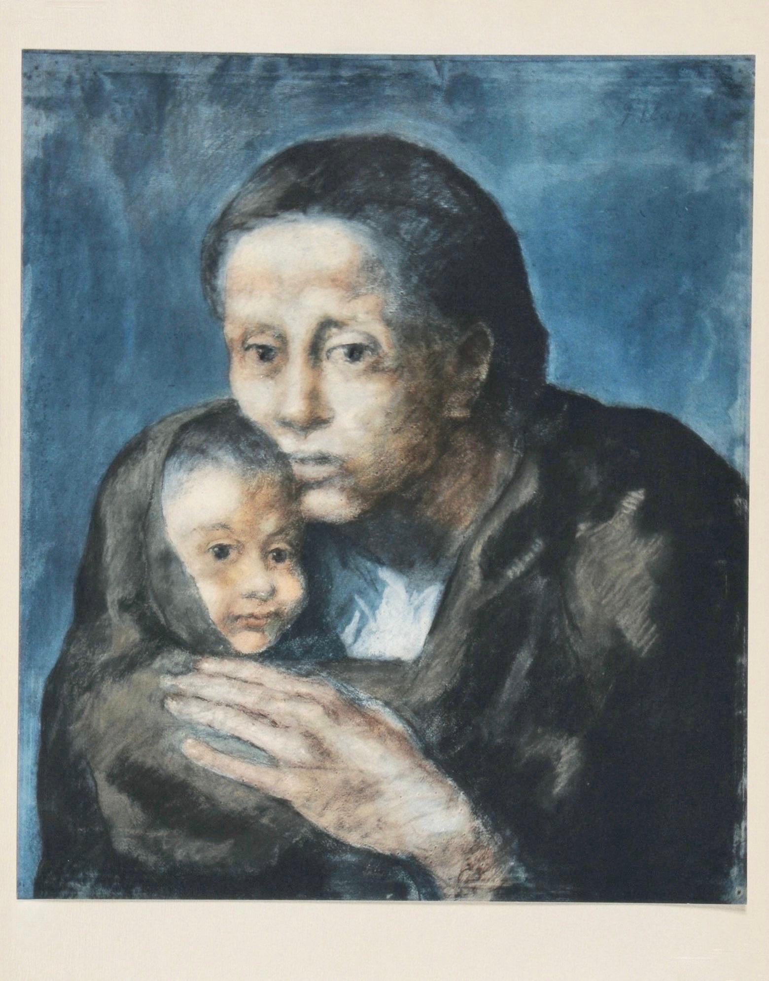 Lithographie et pochoir avec encres gouache et pastel sur papier vélin de Rives, reliée par une charnière d'archivage à la feuille de support en vélin de Rives, telle qu'elle a été émise. Inscription : signée dans la planche et non numérotée, telle