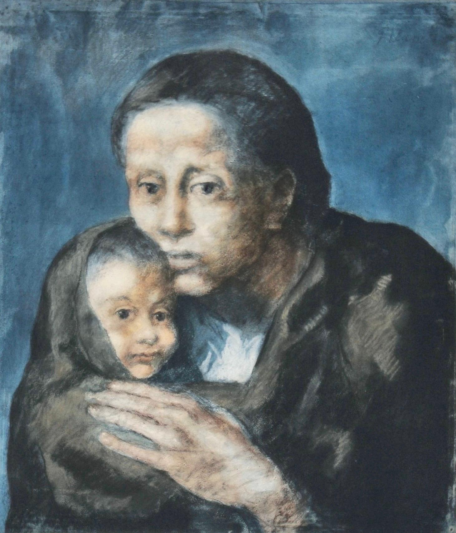 Figurative Print Pablo Picasso - Picasso, Composition, Les Bleus de Barcelone (après)