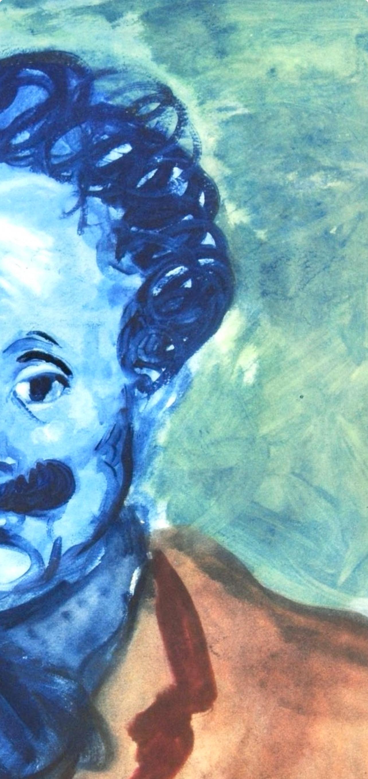 Picasso, Composition, Les Bleus de Barcelone (après) - Gris Figurative Print par Pablo Picasso