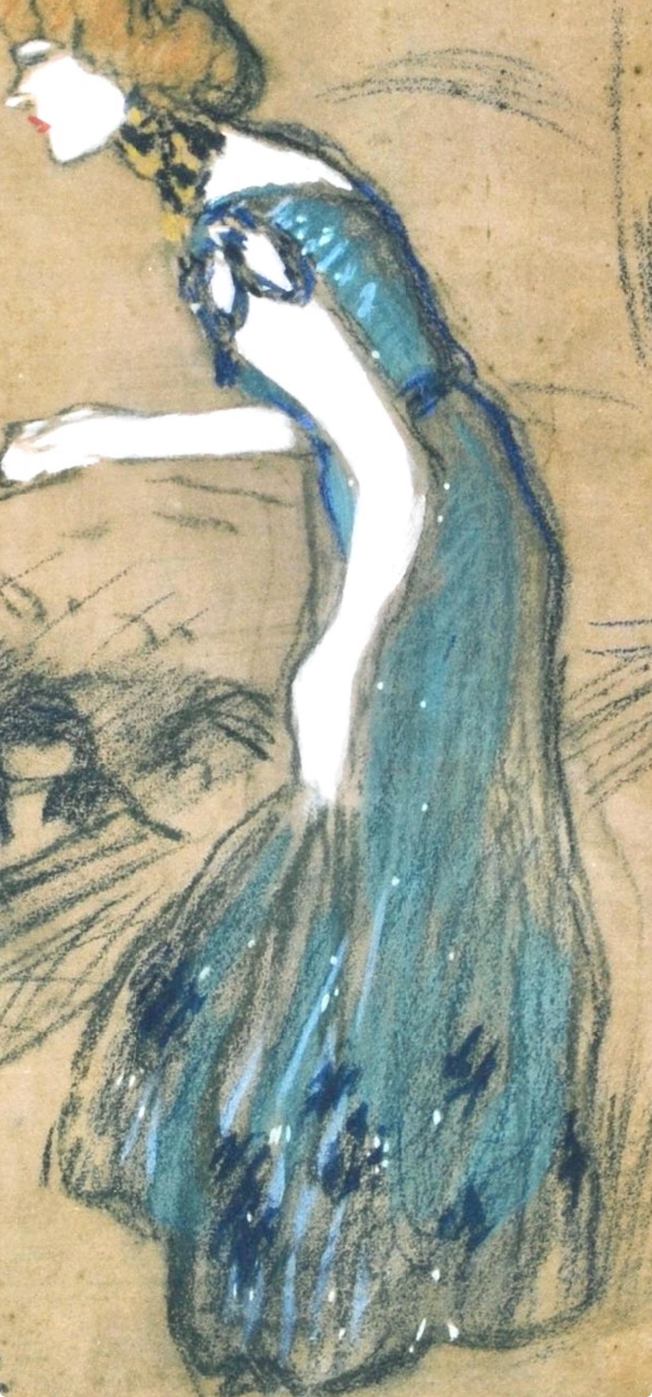 Picasso, Composition, Les Bleus de Barcelone (après) - Marron Figurative Print par Pablo Picasso