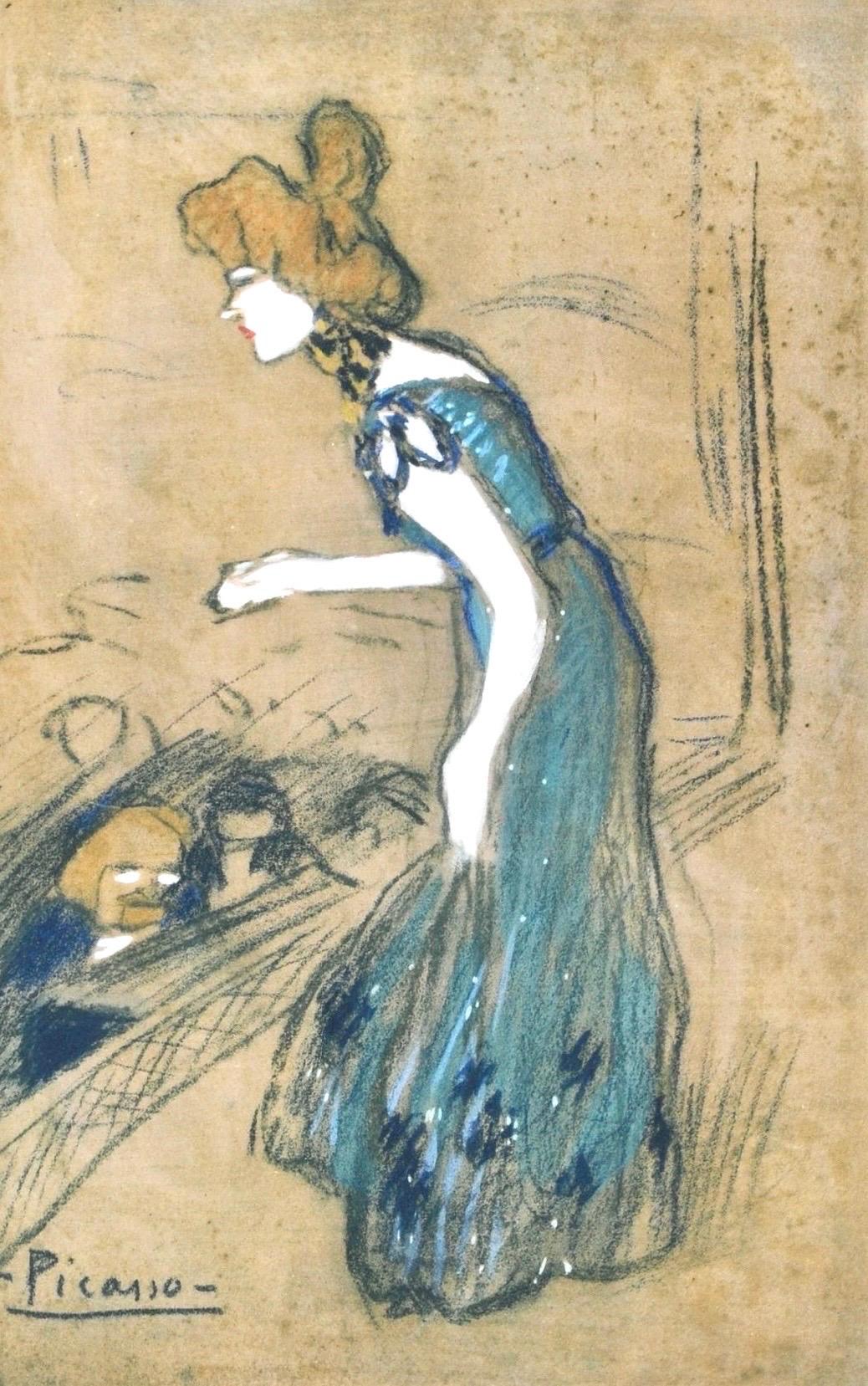 Figurative Print Pablo Picasso - Picasso, Composition, Les Bleus de Barcelone (après)