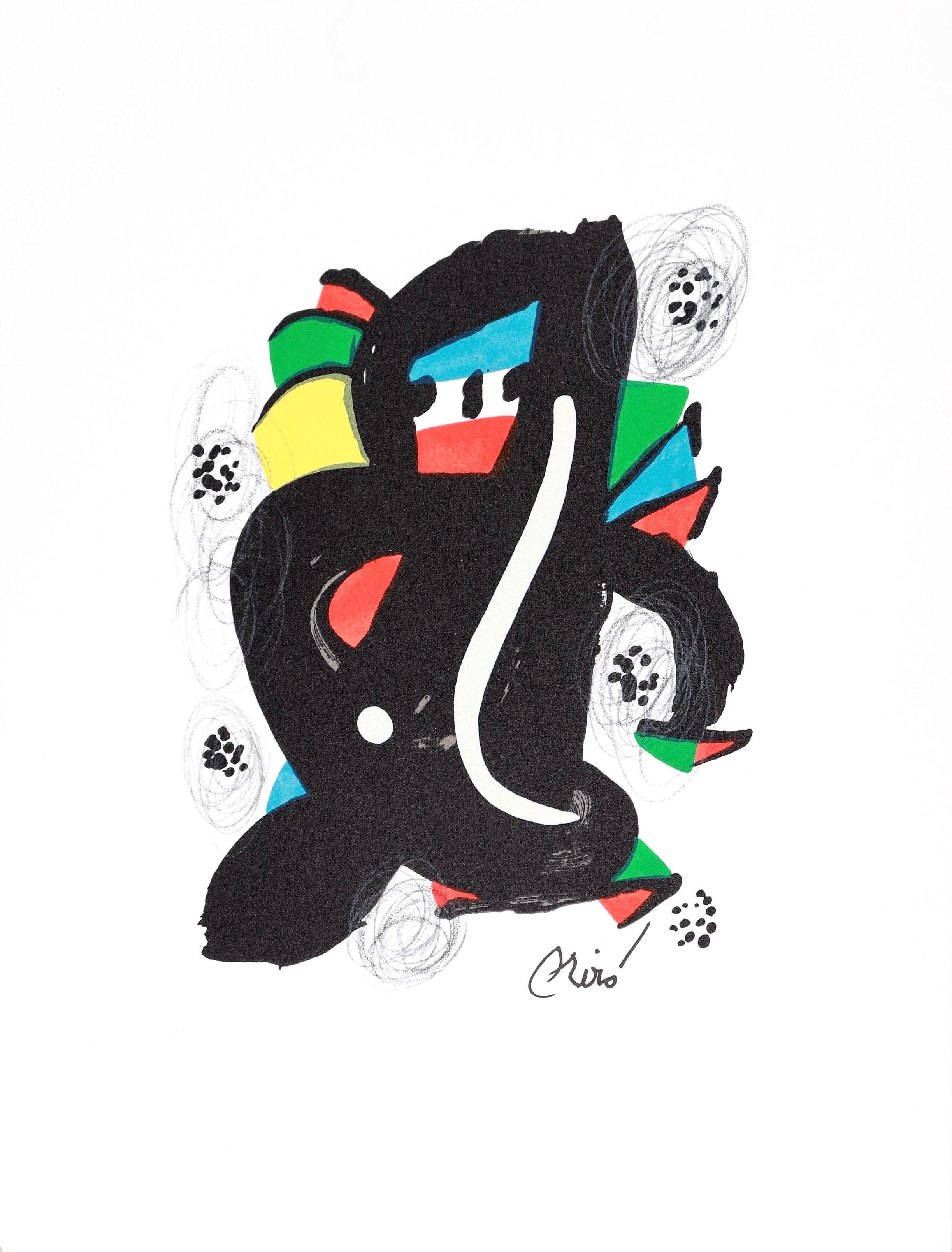 Joan Miró Figurative Print - Joan Miro, The Acid Melody, from La Melodie acide, 1980