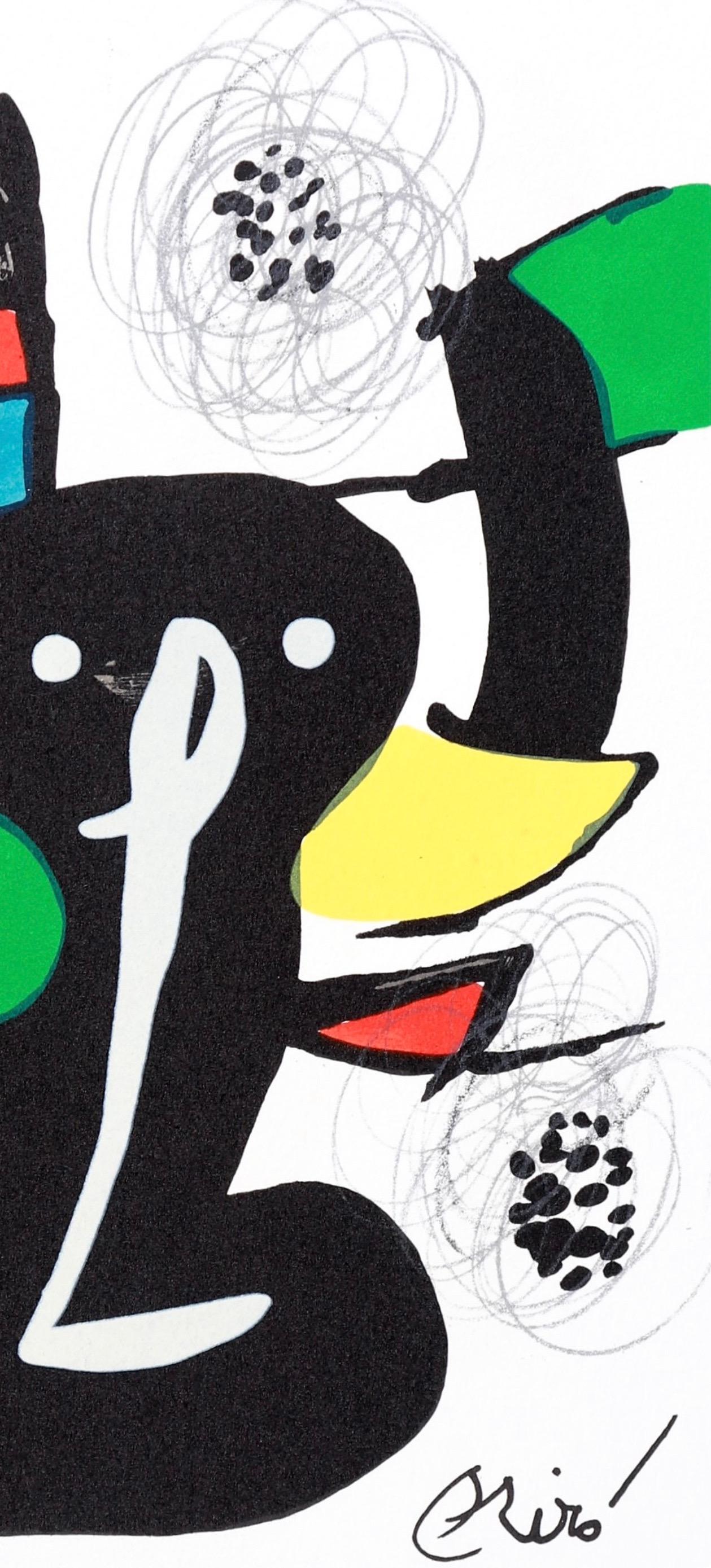 Joan Miro, The Acid Melody, from La Melodie acide, 1980 - Beige Abstract Print by Joan Miró