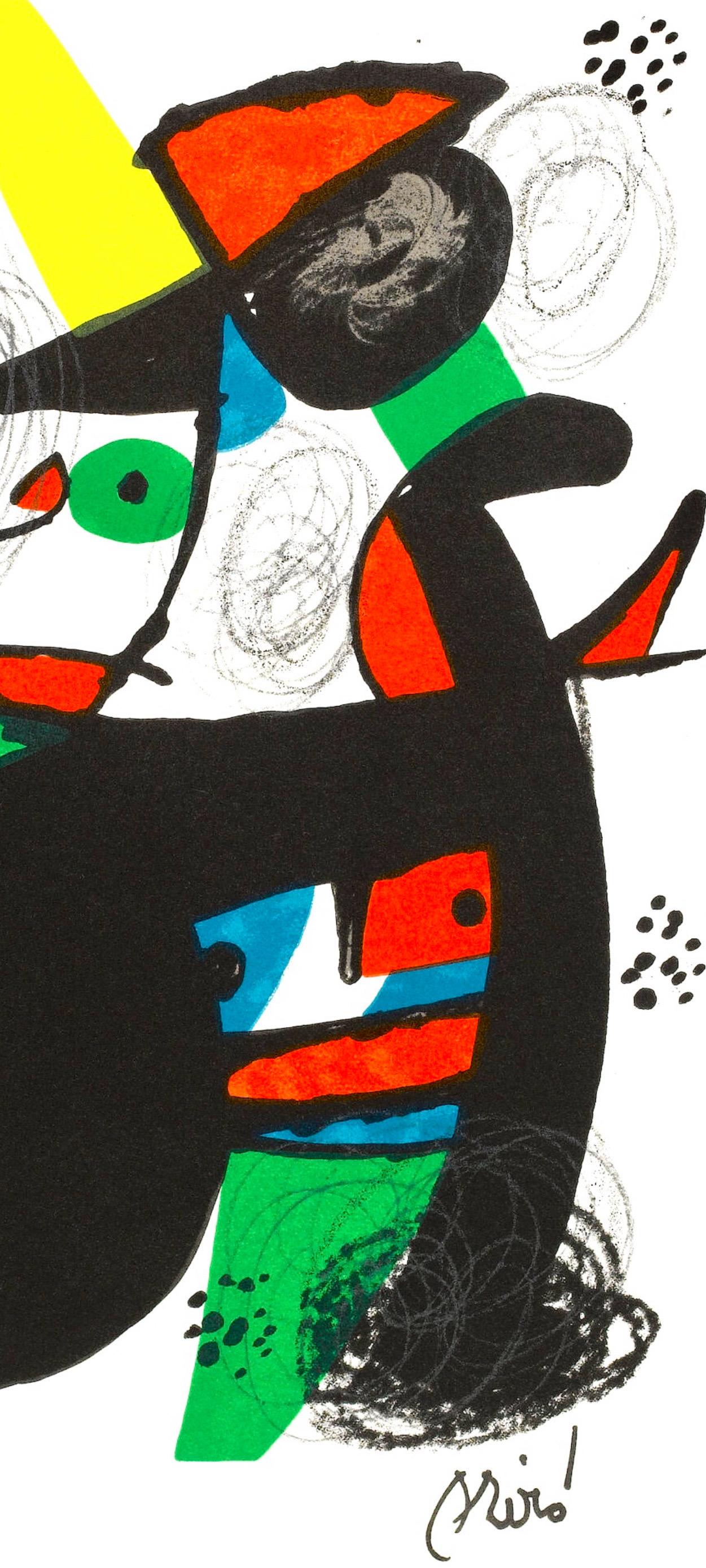 Joan Miro, The Acid Melody, from La Melodie acide, 1980 - Beige Figurative Print by Joan Miró