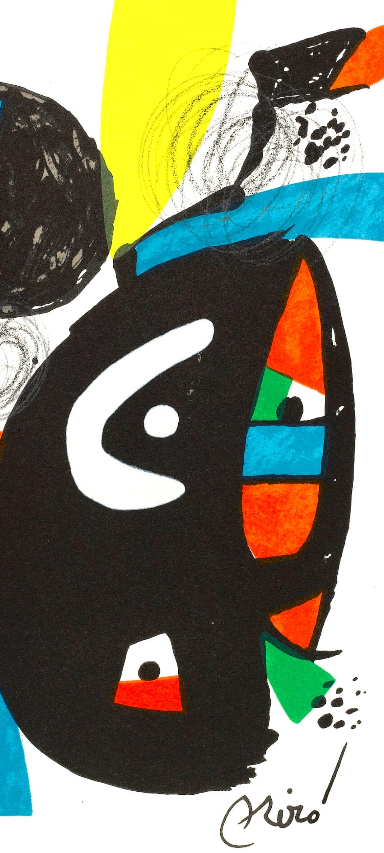 Joan Miro, The Acid Melody, from La Melodie acide, 1980 - Beige Figurative Print by Joan Miró